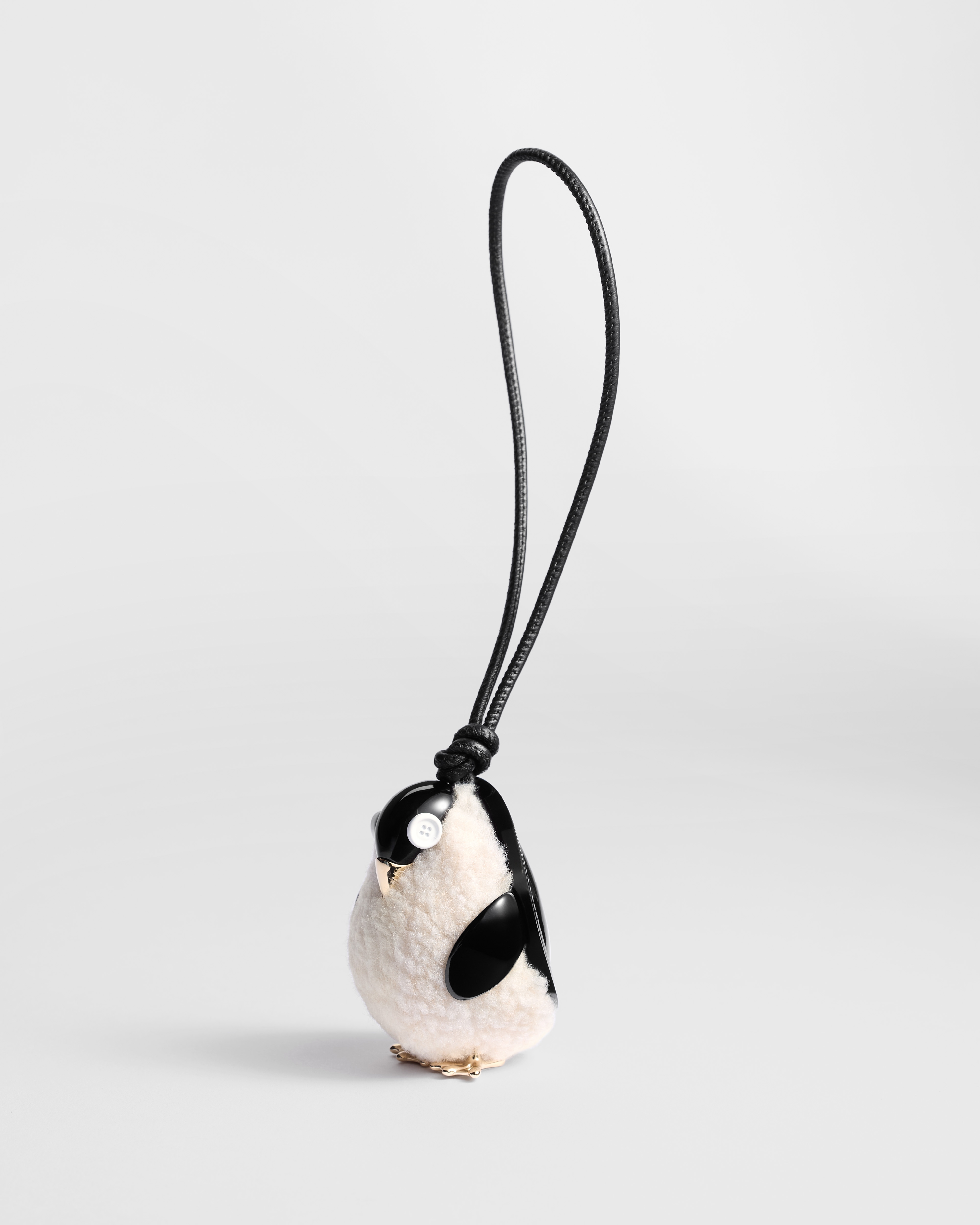 DiorAlps Dior Créatures Couture Bag Charm Gold-Finish Metal, Black Lambskin and Shearling-Effect Fabric E01