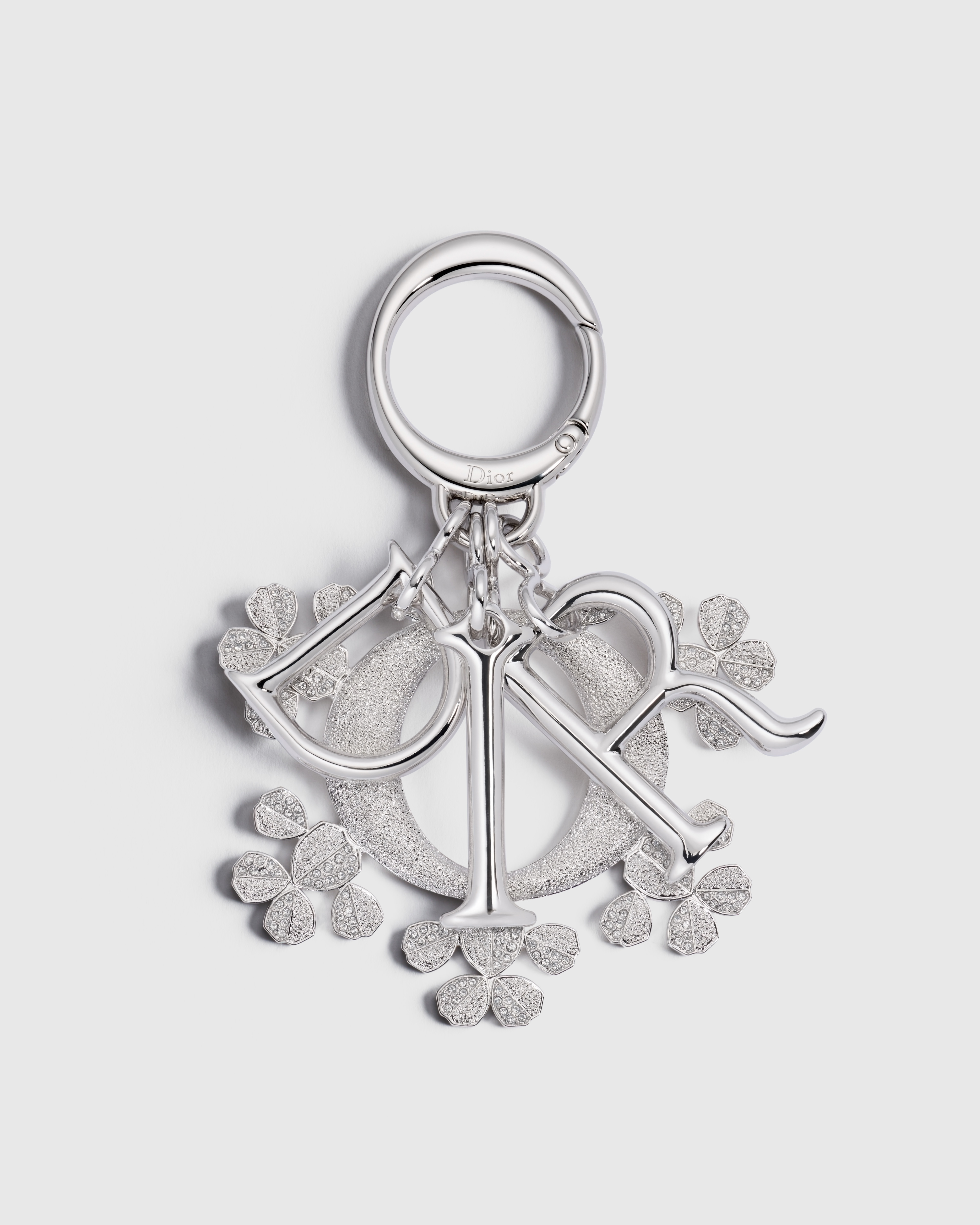 Charm para bolso Dior Swing DiorAlps Metal plateado y cristales E01