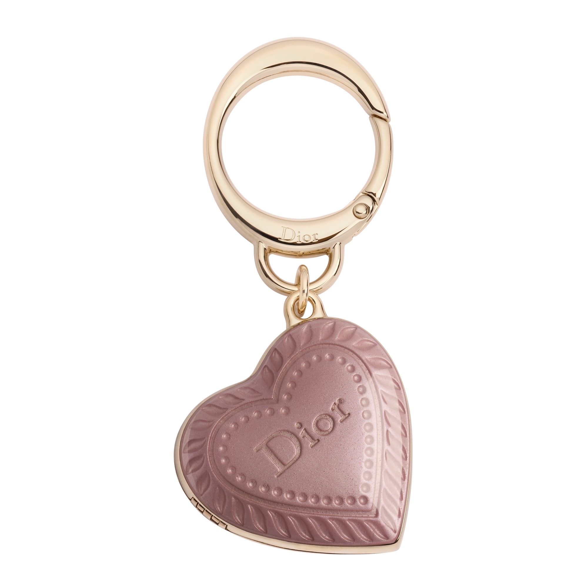Dior Qixi Dior Heart Locket Bag Charm Pale Gold-Finish Metal and Pink Lacquer E01