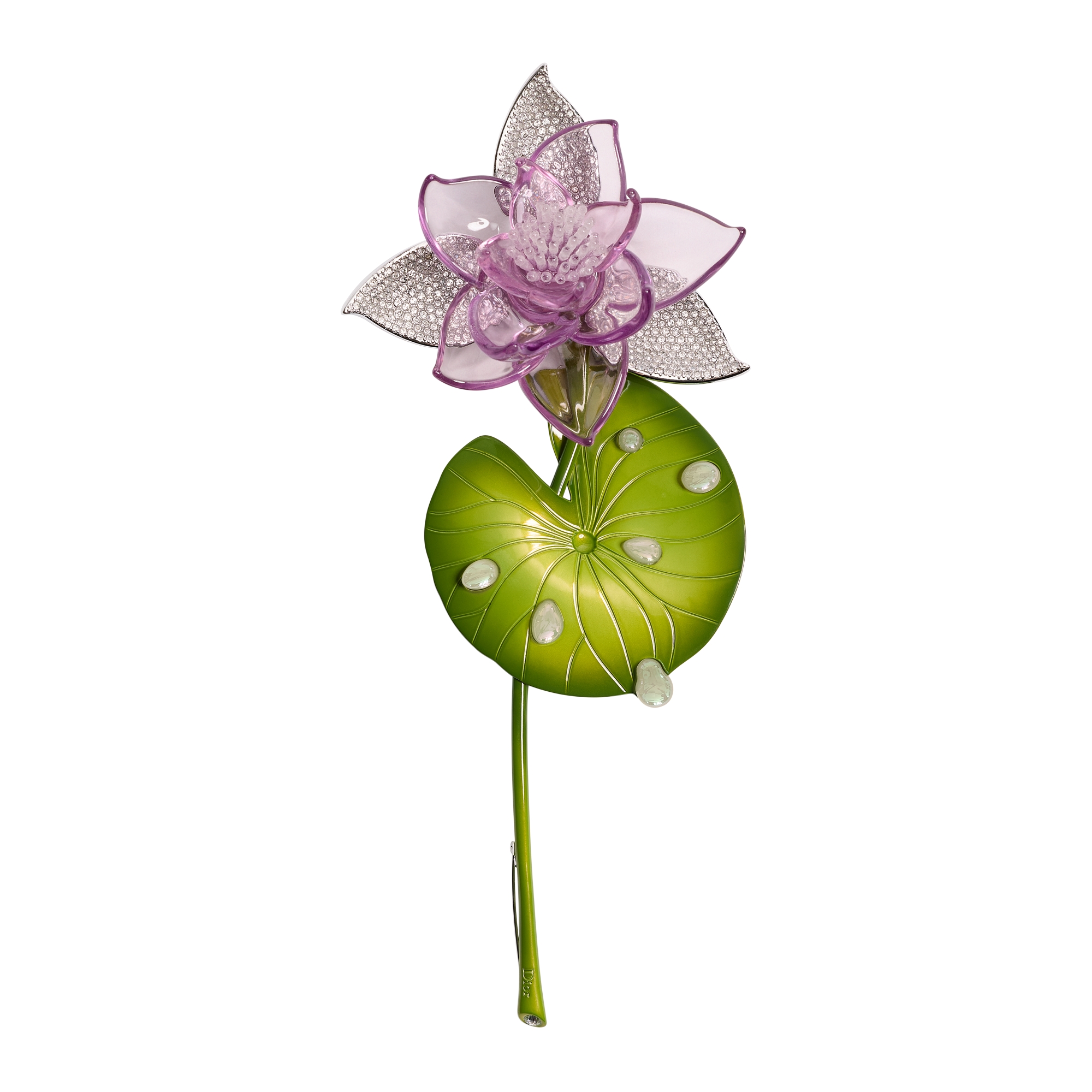 Dior en Flowers ブローチ メタル・クリスタル・レジンパール