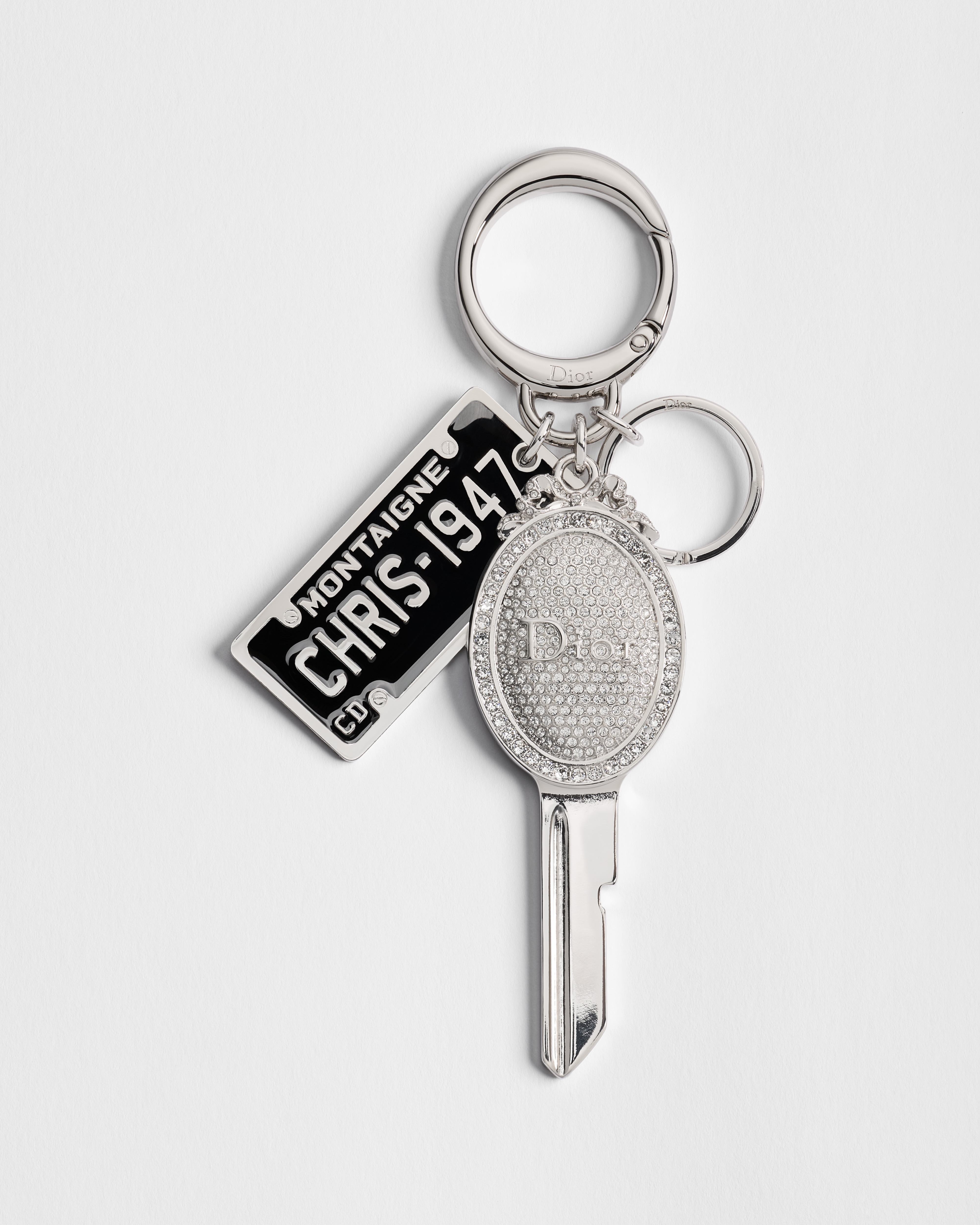 Dior Sunset Boulevard Key and License Plate Bag Charm