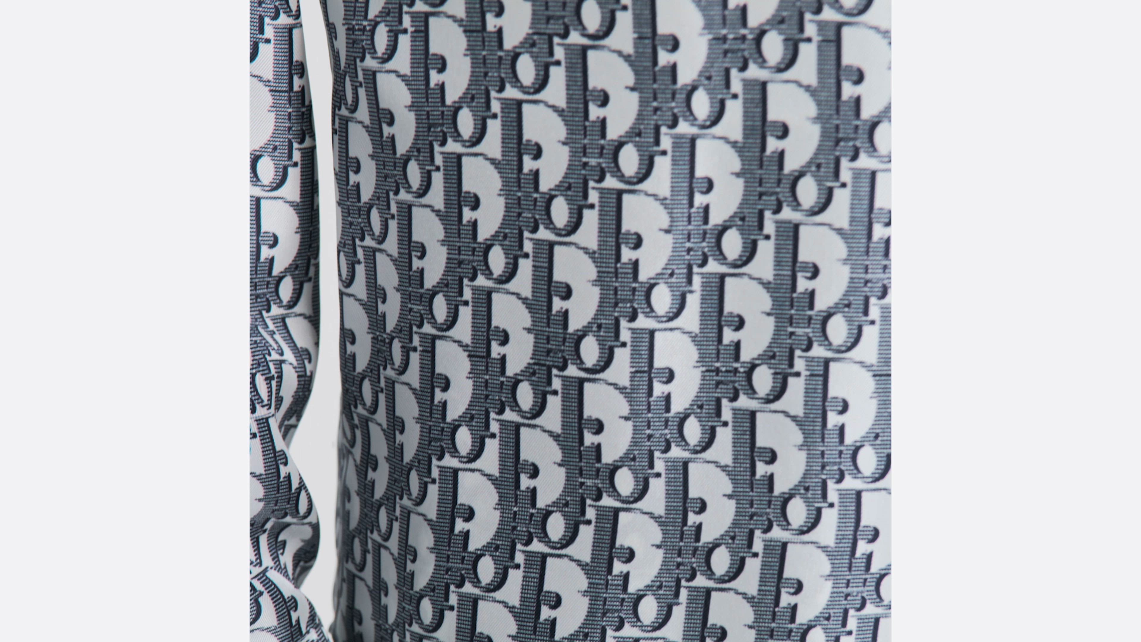 Dior Oblique Shirt White and Blue Silk Twill | DIOR