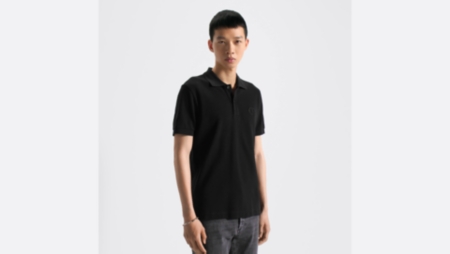 CD Icon Polo Shirt Black Cotton Piqué | DIOR