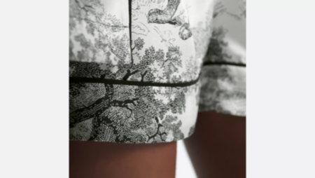 Dior Chez Moi Shorts White and Navy Blue Toile de Jouy Silk Twill