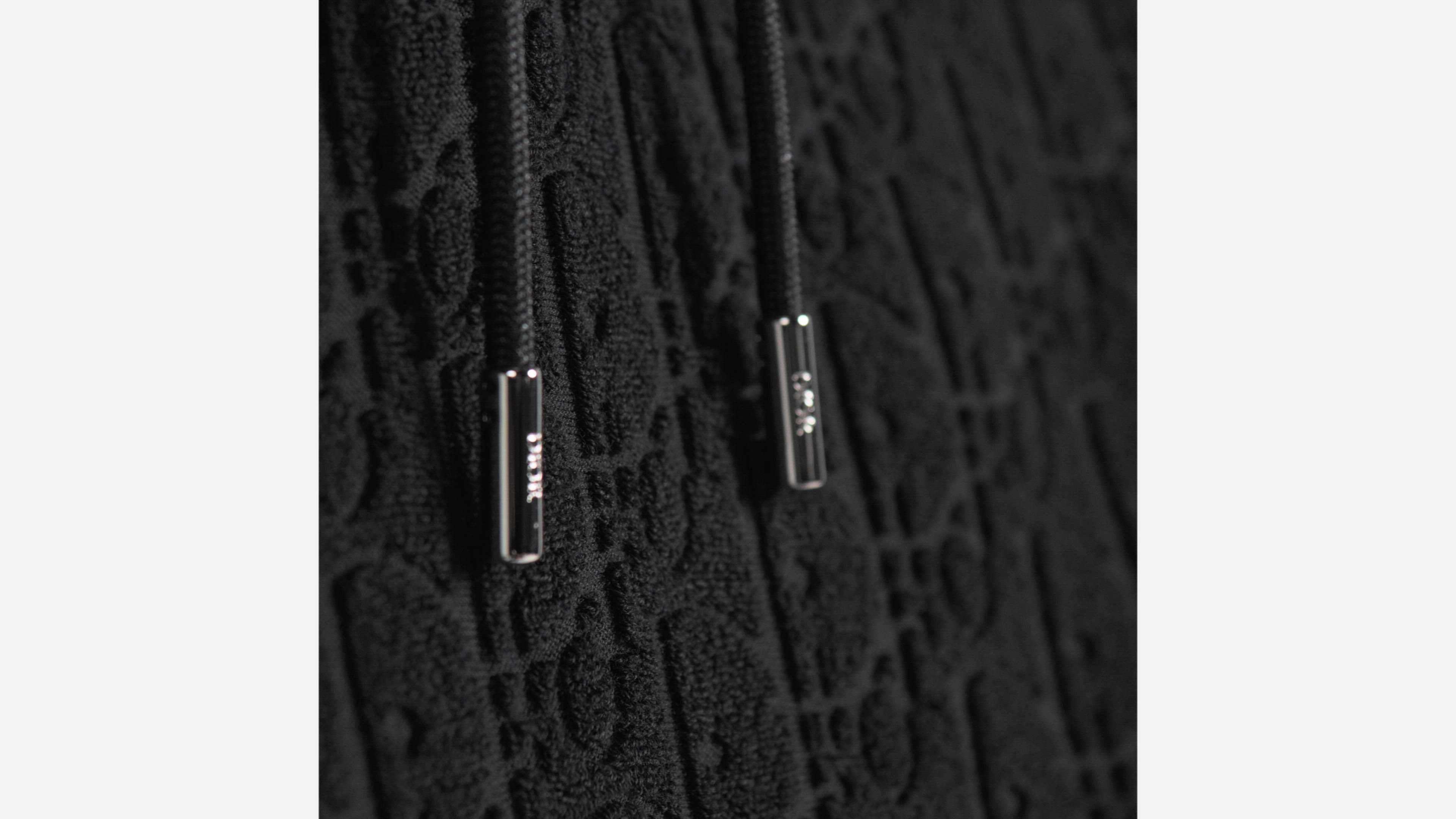 Dior Oblique Relaxed-Fit Hooded Sweatshirt Black Cotton Fleece | DIOR