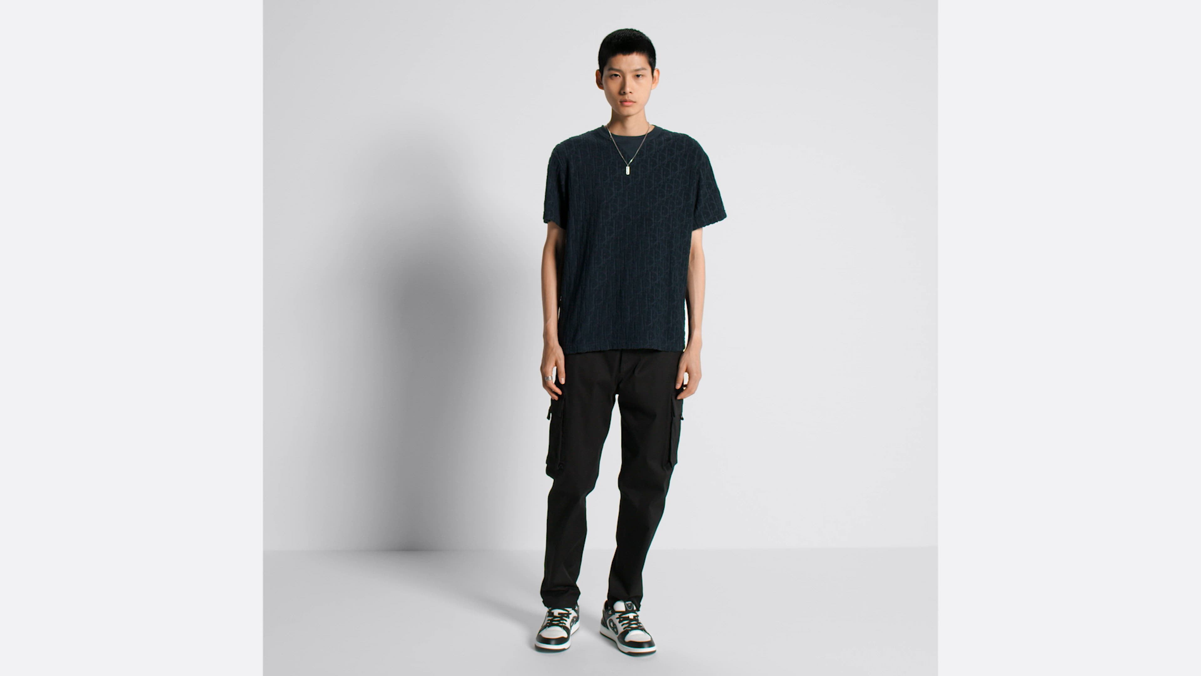 【ディオール】 オブリーク テリーコットン ポロシャツ M ネイビー Dior - DIOR ディオール 21SS OBLIQUE COTTON POLO SHIRT オブリーク