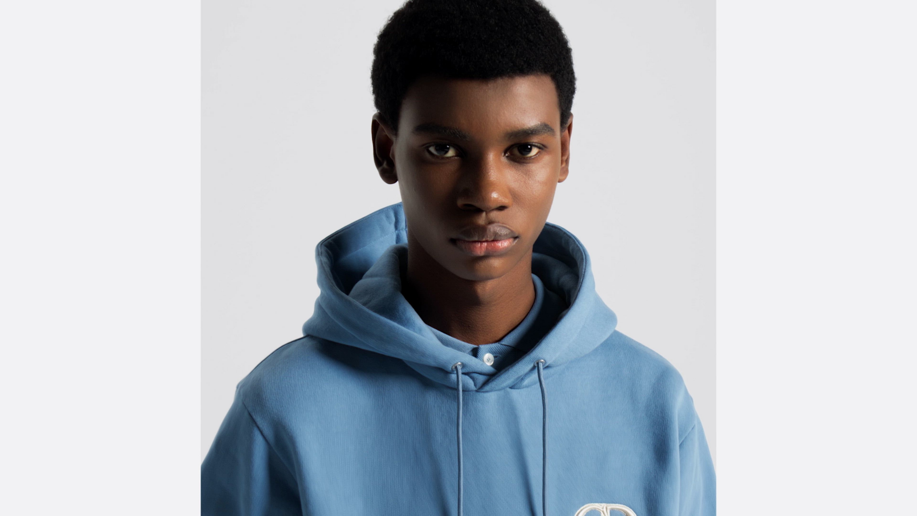 Dior ネイビーロゴフーディ Dior Icons Hooded Sweatshirt Navy Blue Cashmere Jersey | DIOR