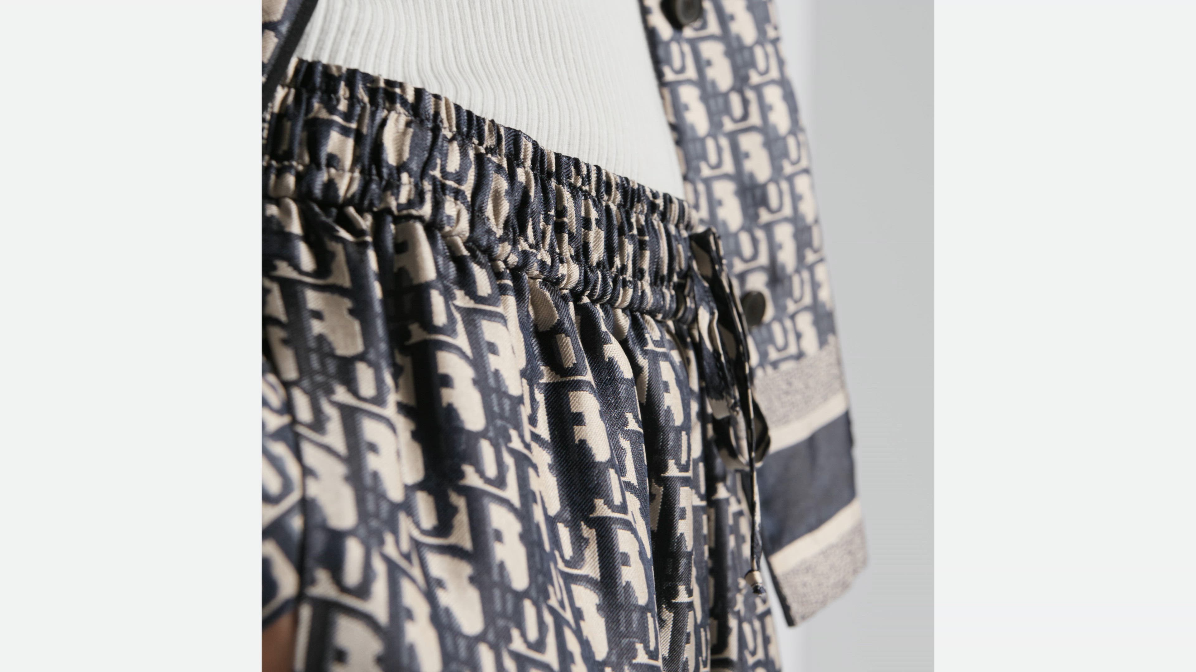 Dior Chez Moi Pants Blue Dior Oblique Silk Twill | DIOR