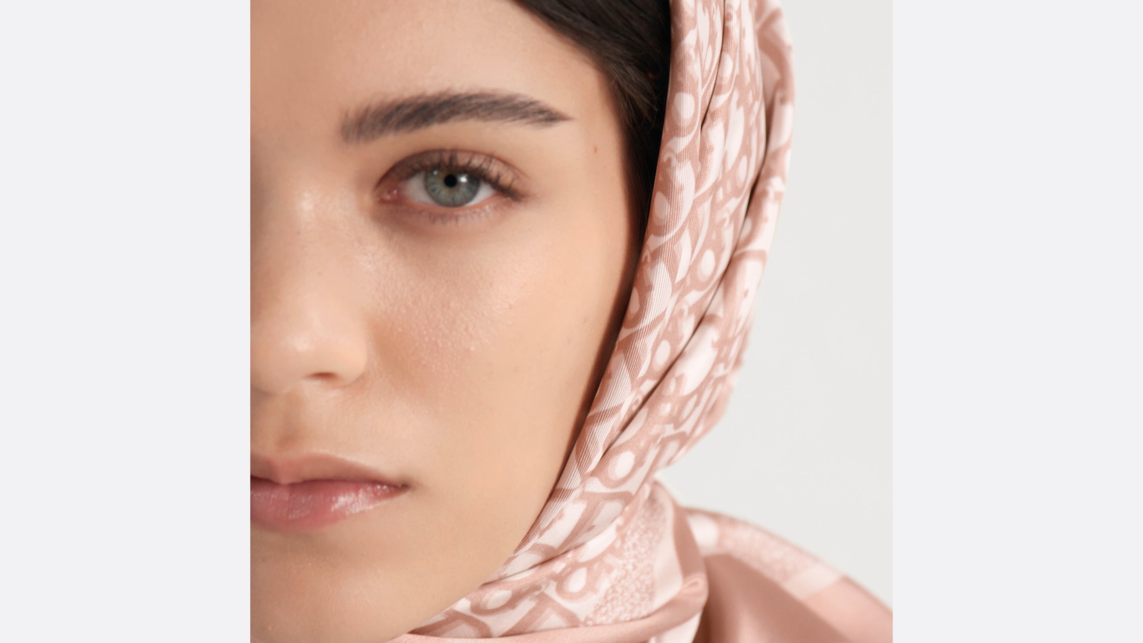 Dior Oblique Diortwin 90 Square Scarf Rose des Vents and Gray Silk