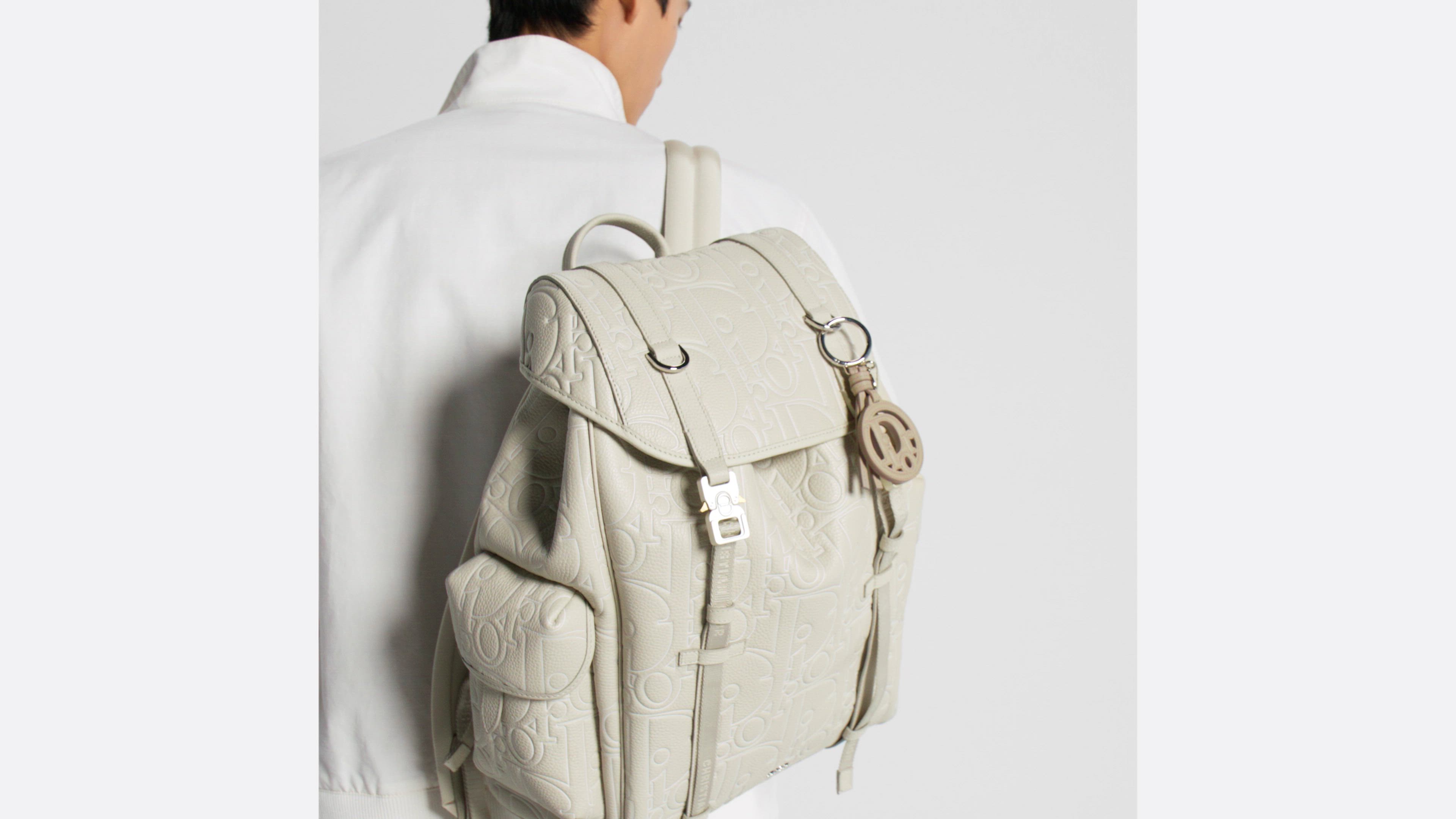 Christian Dior HIT THE ROAD Backpack Light Beige PVC/Leathe Christian Dior Backpack HIT THE ROAD Coated Canvas Leather  main image 2