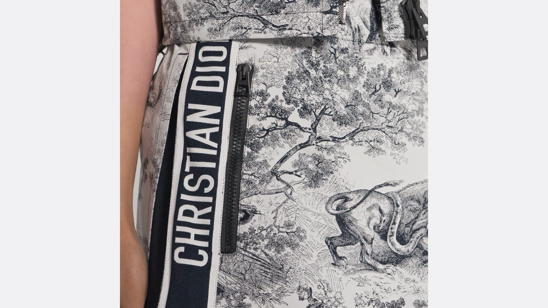 Dioriviera Skort White and Blue Technical Taffeta Jacquard with