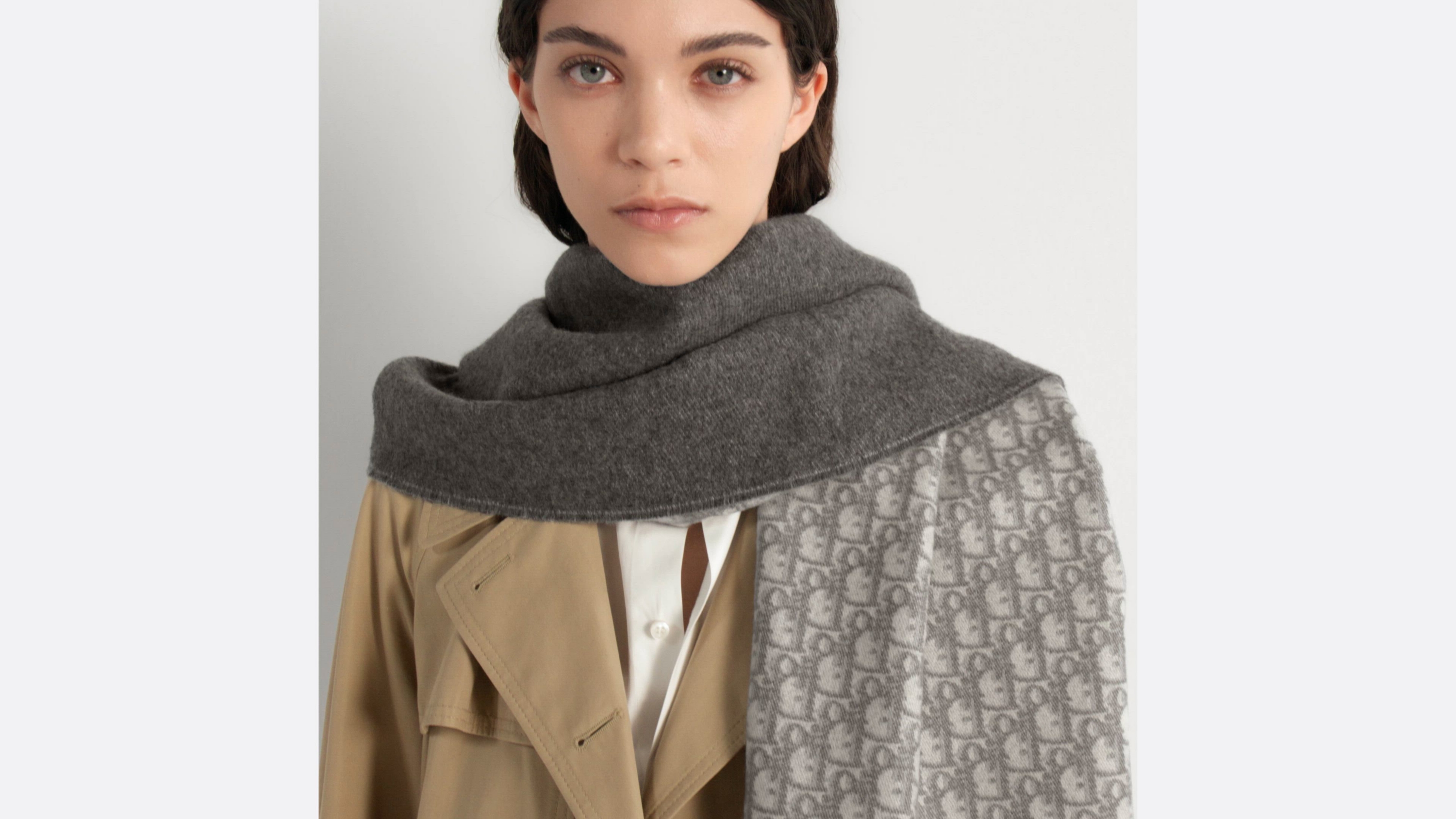 【美品】ディオール　DIOR オブリーク　100%カシミヤ　マフラー　グレー 楽天市場】クリスチャン・ディオール マフラー オブリーク