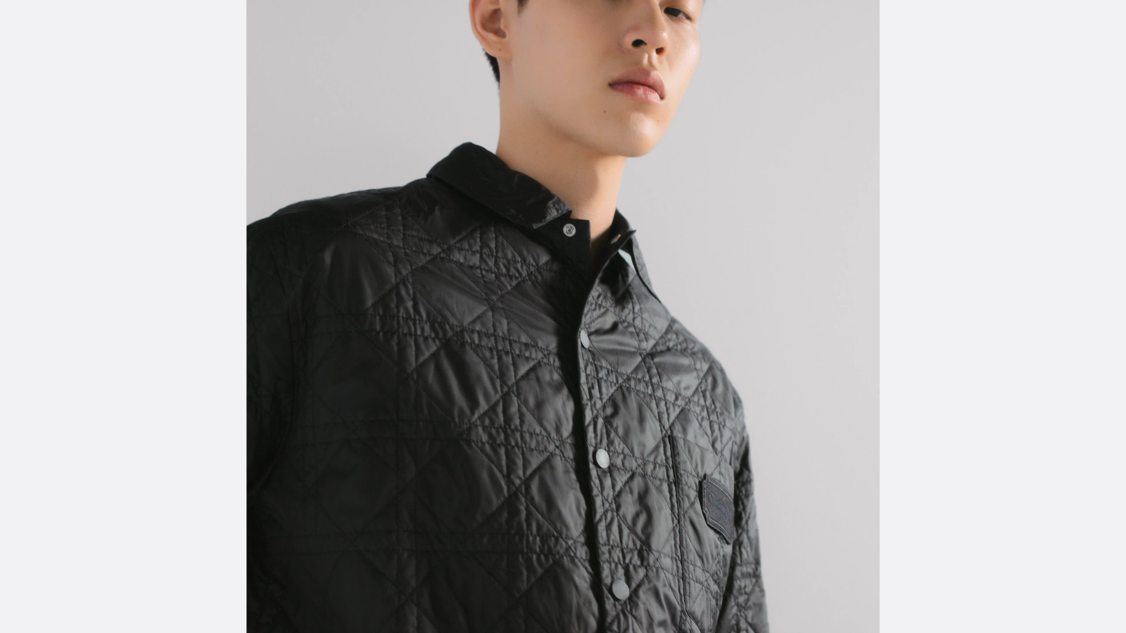 Cannage Overshirt Black Technical Fabric | DIOR