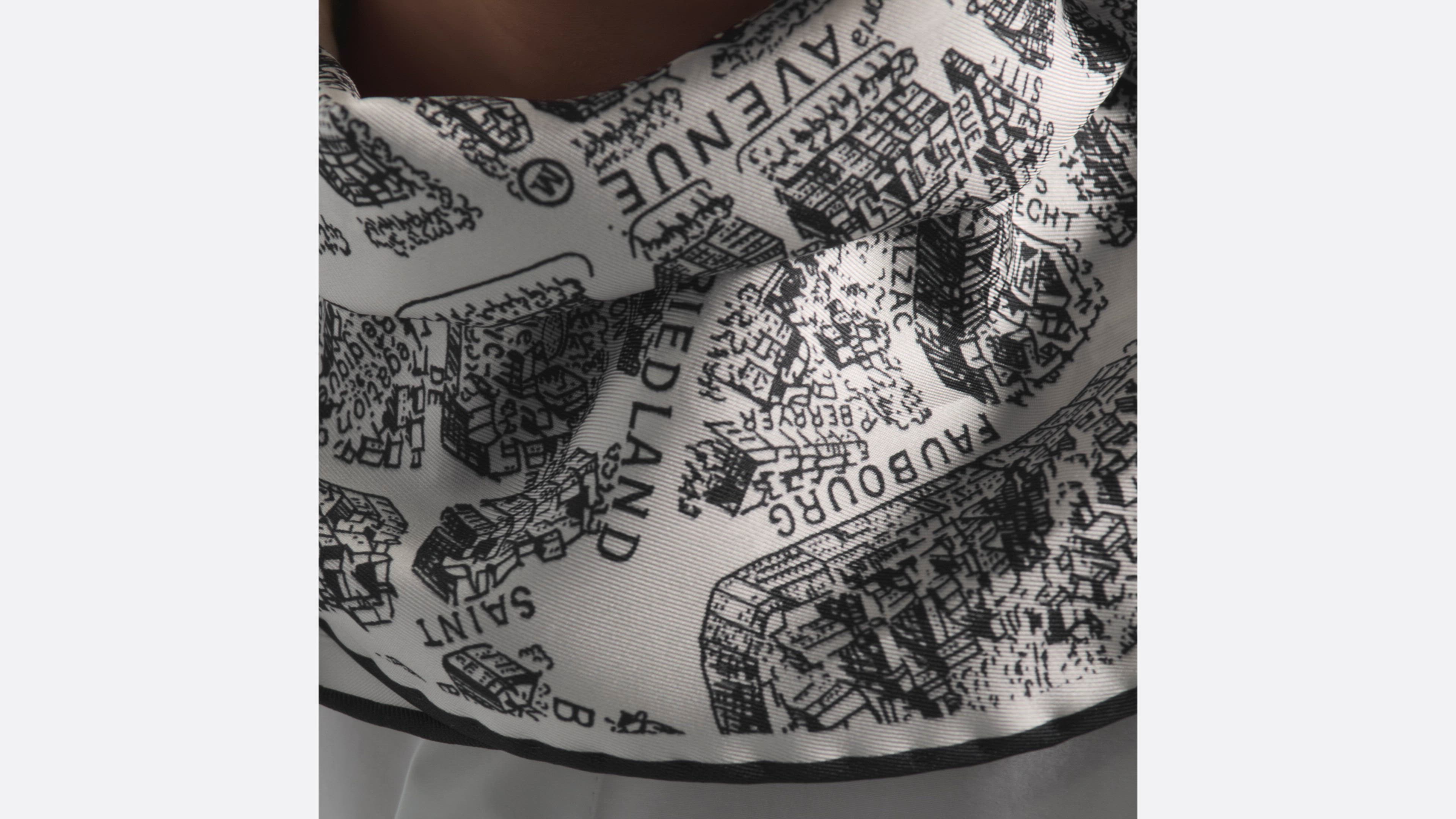 Plan de Paris Dior Diamond White and Black Silk Twill | DIOR