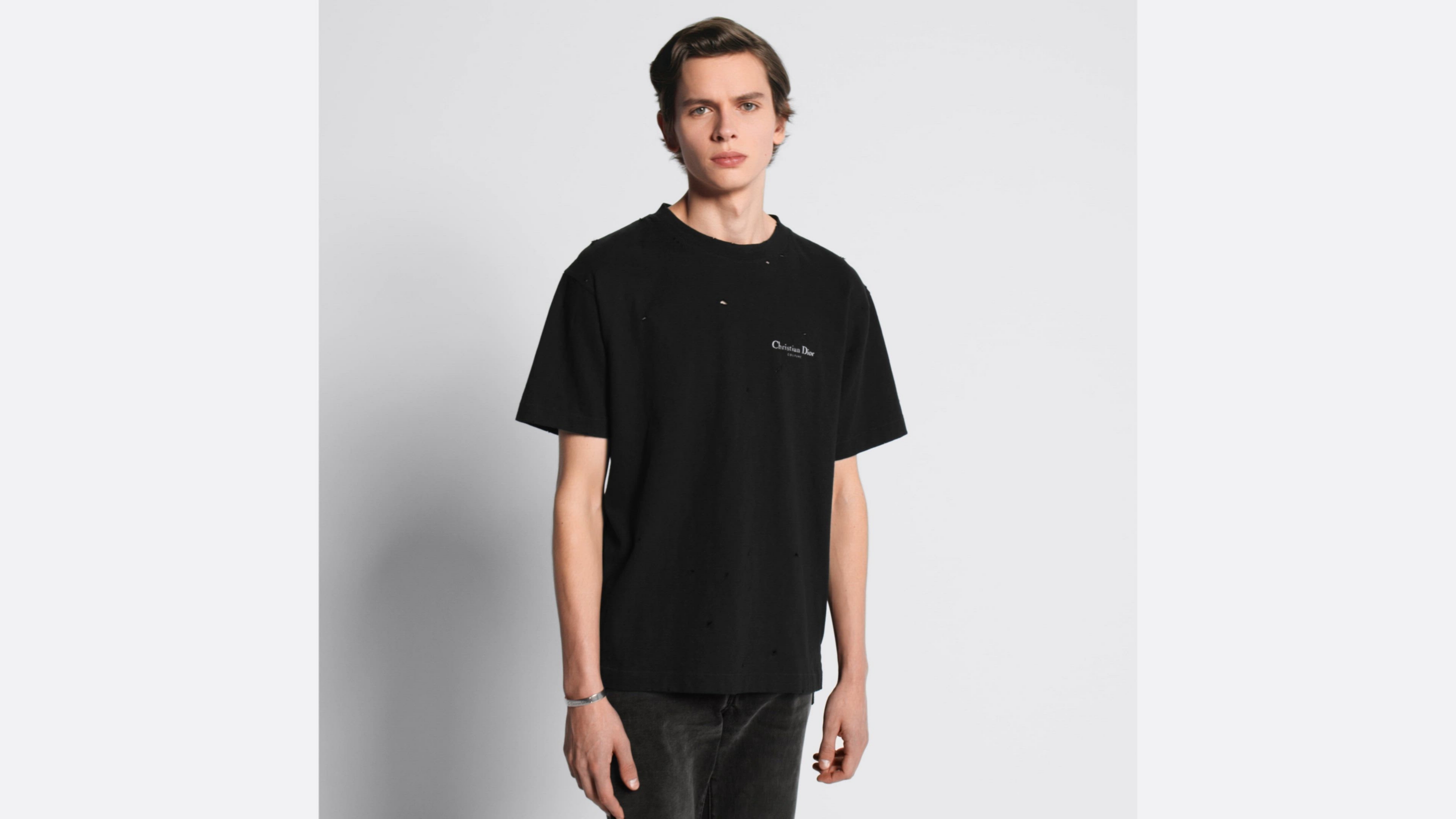 Dior Tシャツ　Mサイズ Dior Oblique Relaxed-Fit T-Shirt Black Terry Cotton Jacquard