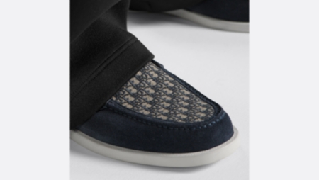 Dior Granville Loafer Navy Blue Suede with Beige and Black  display picture 1