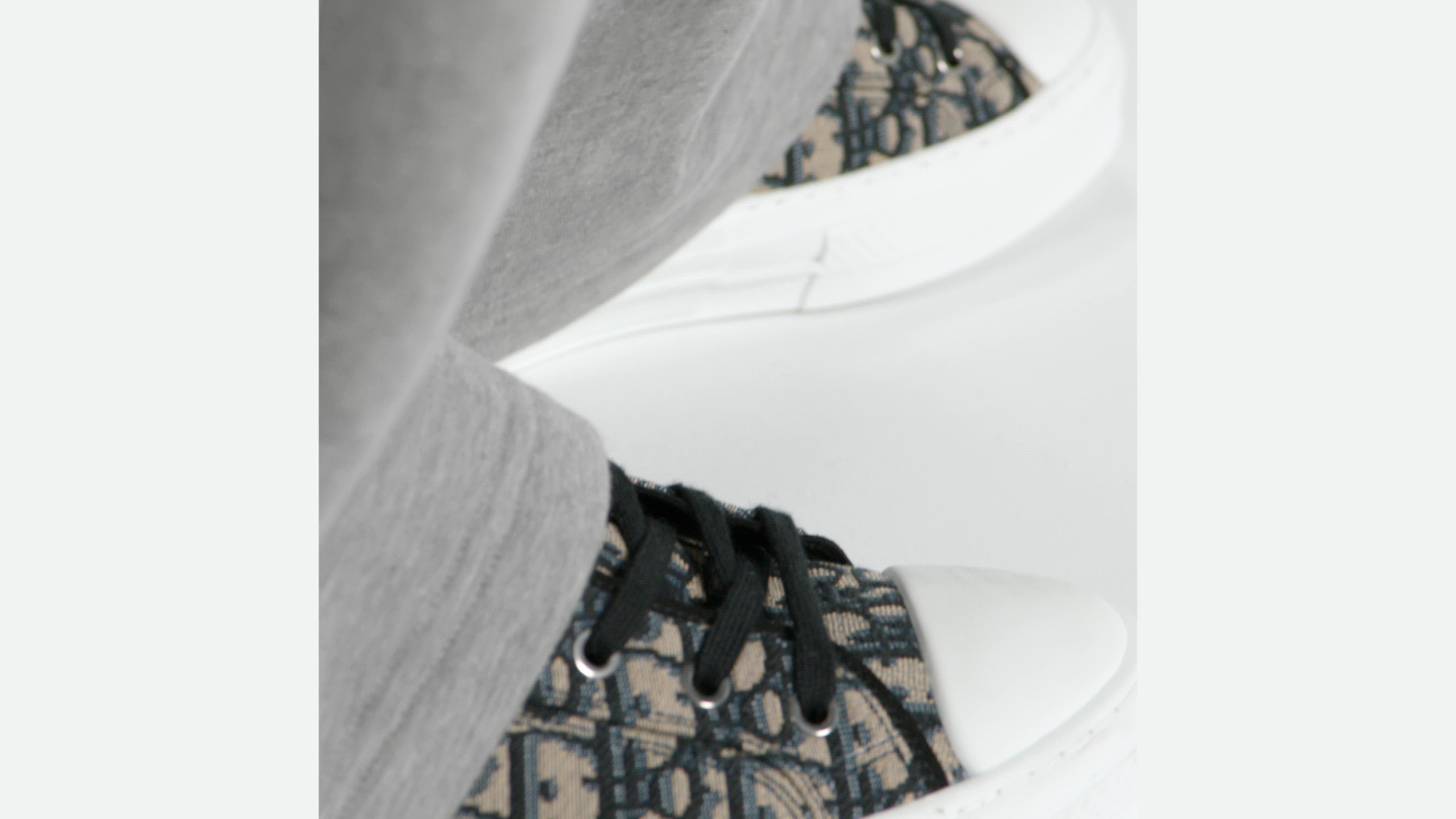 B23 League Low-Top Sneaker Beige and Black Dior Oblique Jacquard