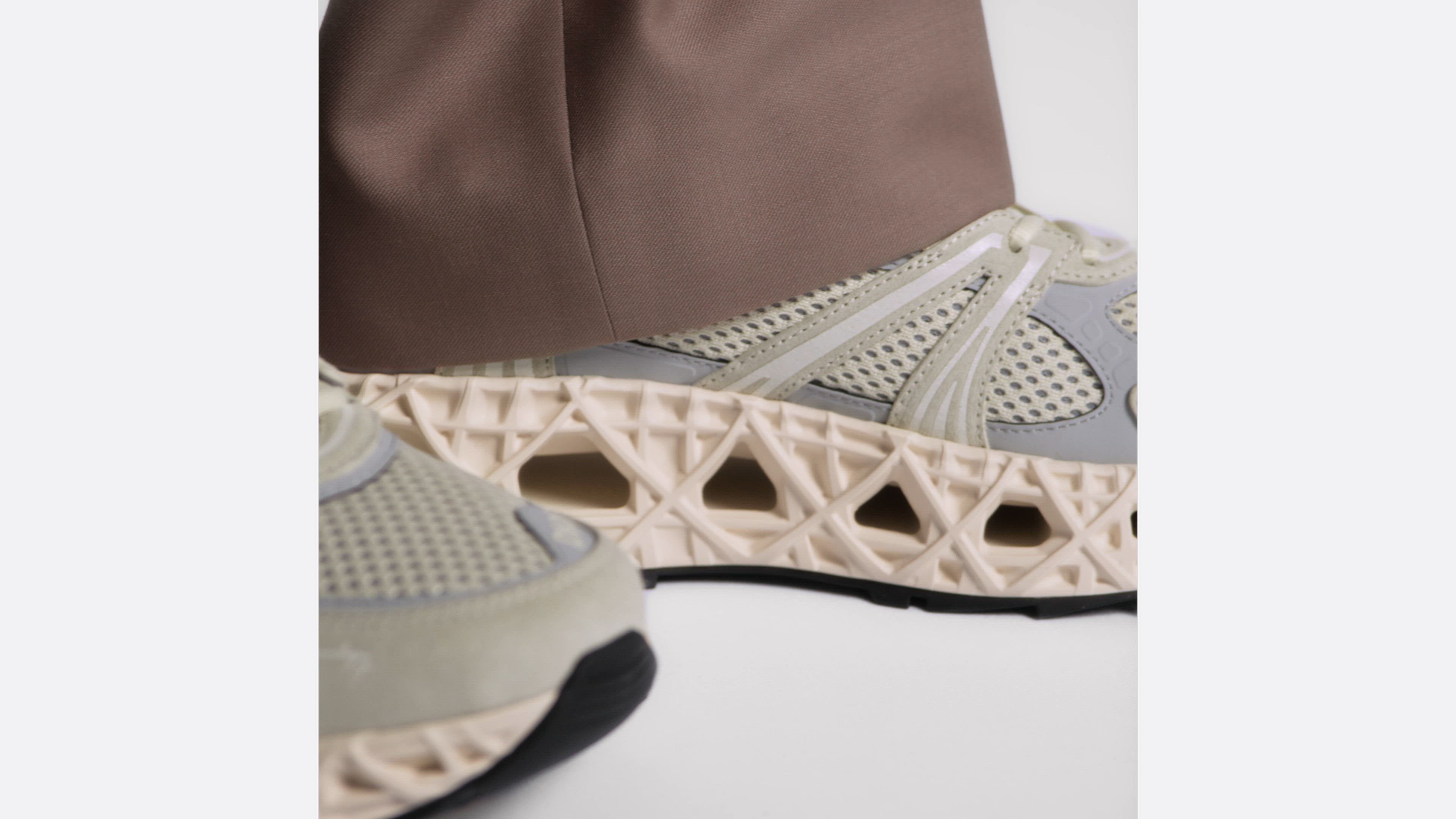 B35 NXXT Sneaker Cream Suede, Gray Technical Fabric and Cream