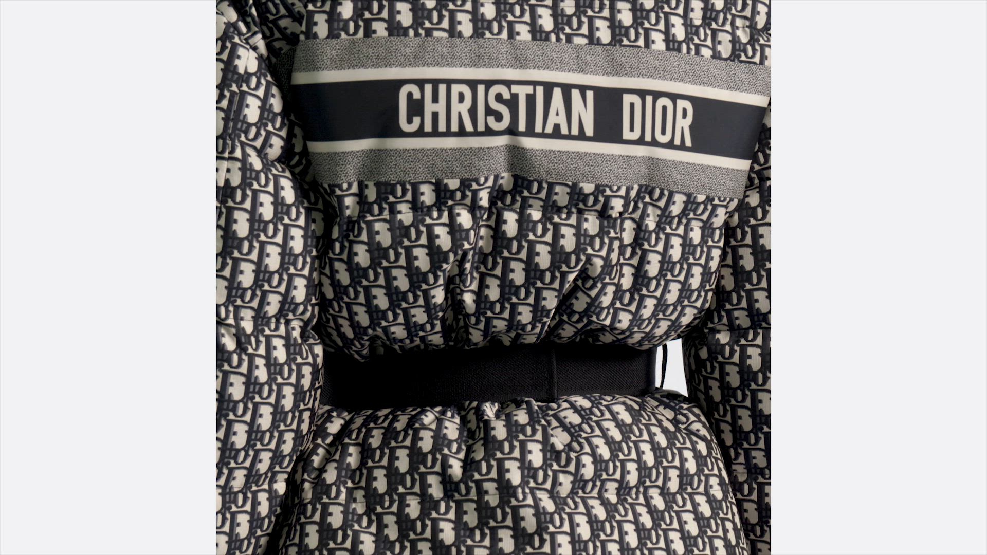 DiorAlps Belted Puffer Jacket Blue Dior Oblique Quilted Technical