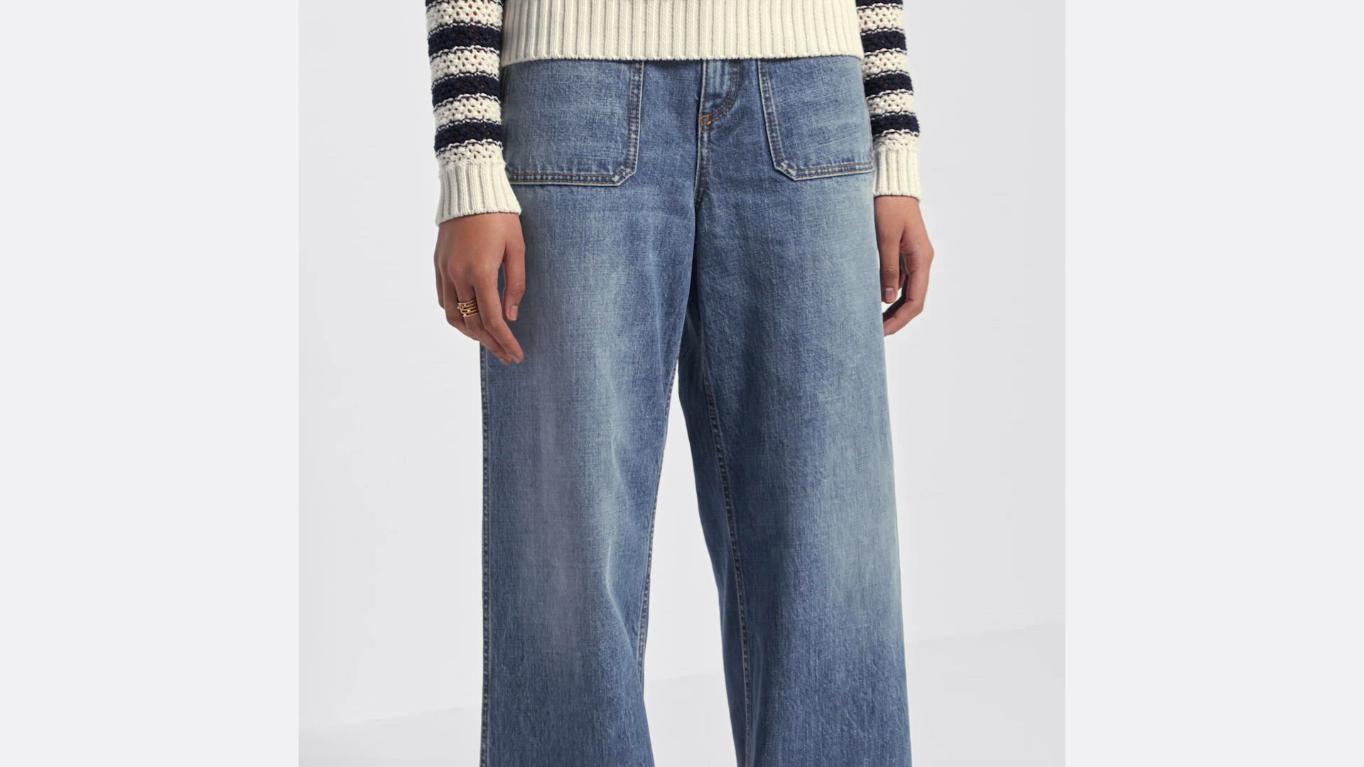 Dior 8 Flared Jeans, D04 Blue Stonewashed Cotton Denim | DIOR