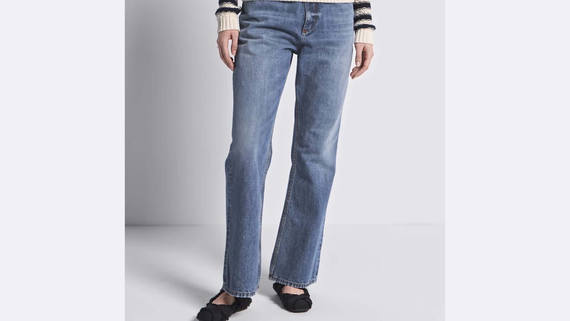 Dior 8 Flared Jeans, D08 Blue Stonewashed Cotton Denim | DIOR