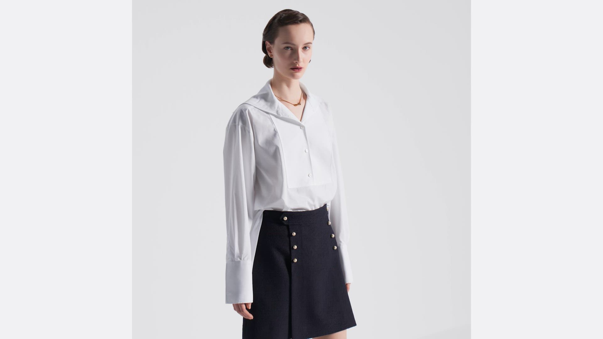 DIOR | セーラーカラー ブラウス コットンポプリン