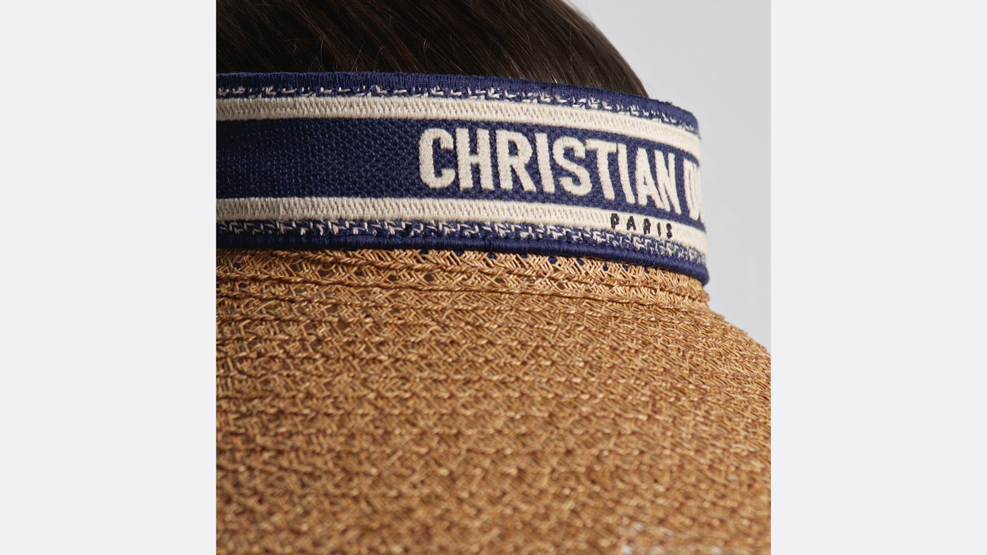 Dioriviera D-Ocean Visor with Mitzah Straw with Navy Blue and