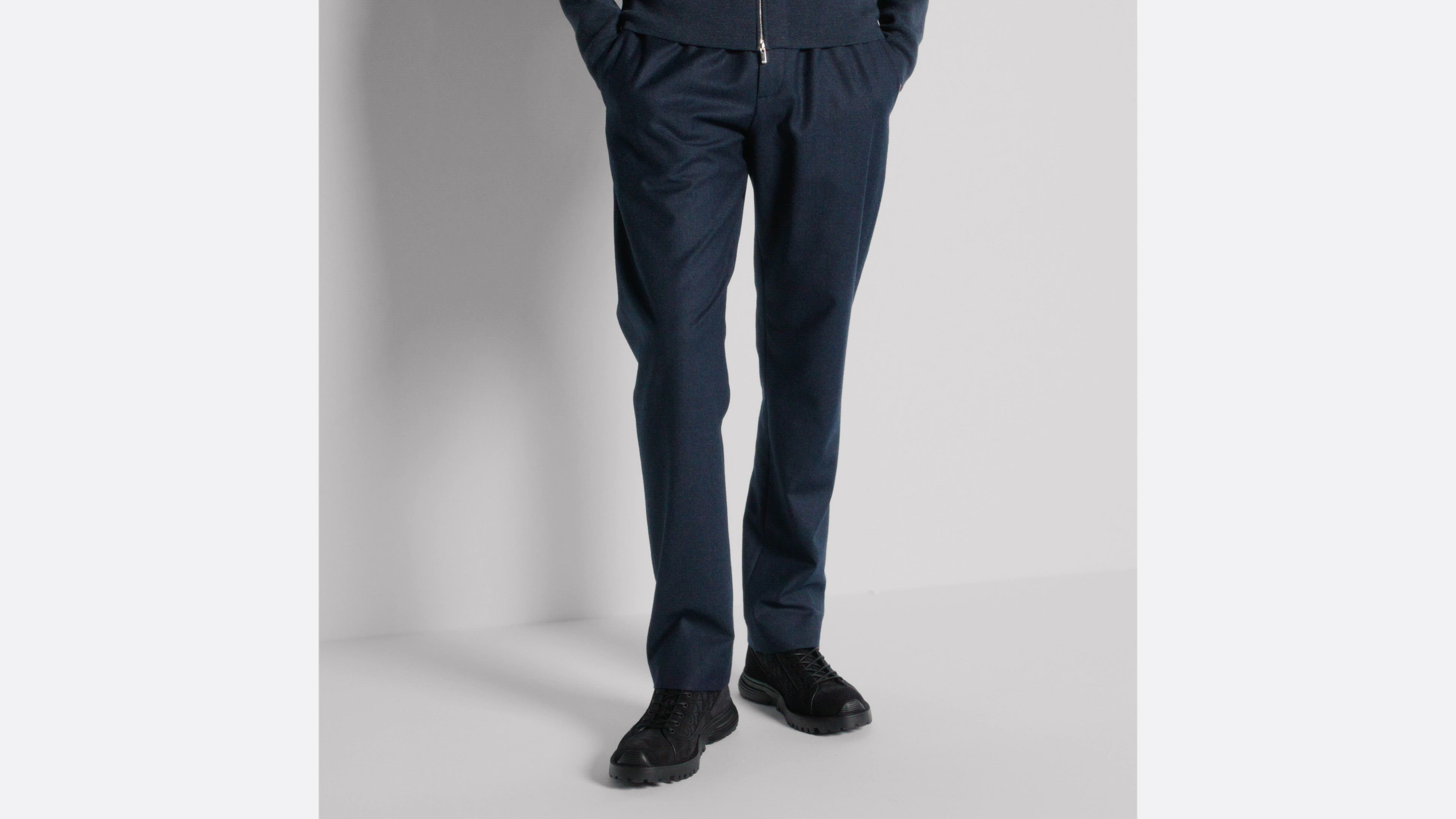 Tailored Track Pants with Christian Dior Couture Tag Navy Blue