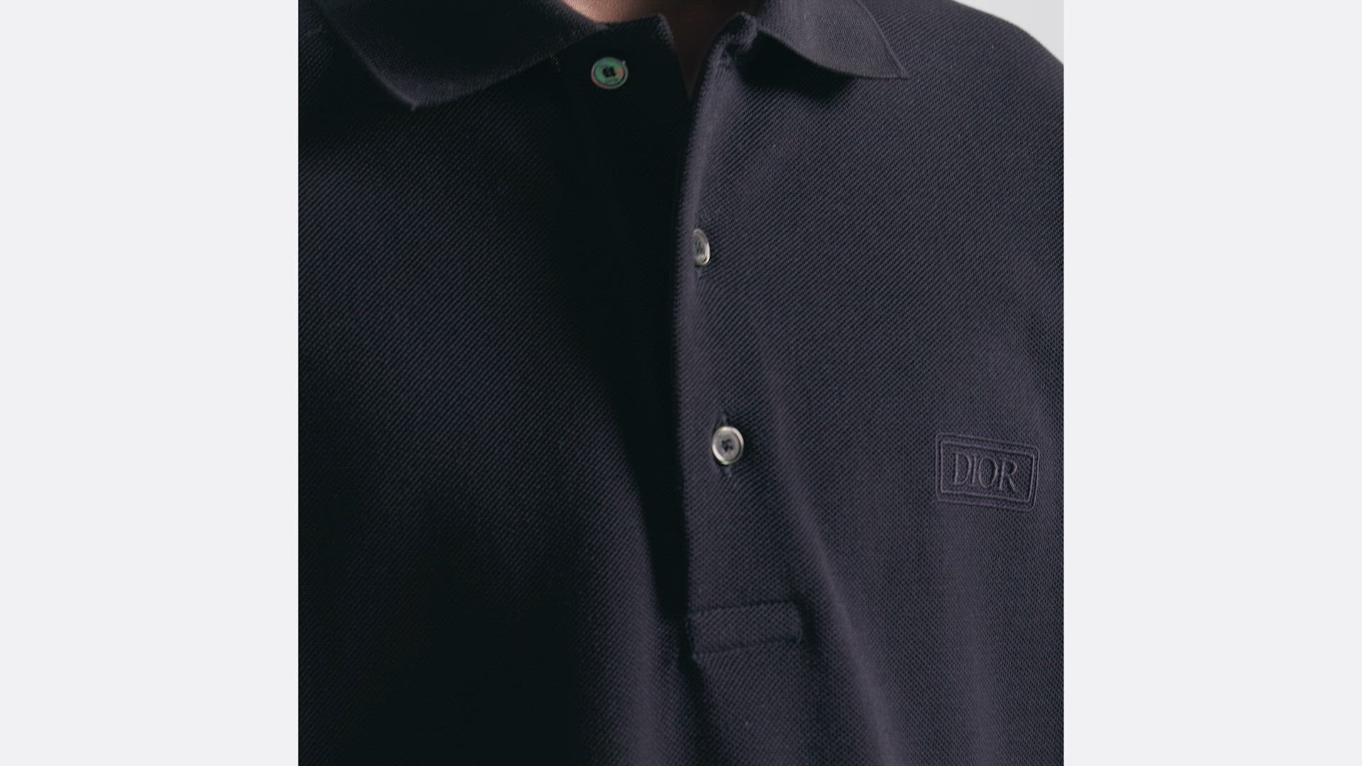 Dior Icons Polo Shirt Navy Blue Cotton and Silk Piqué | DIOR
