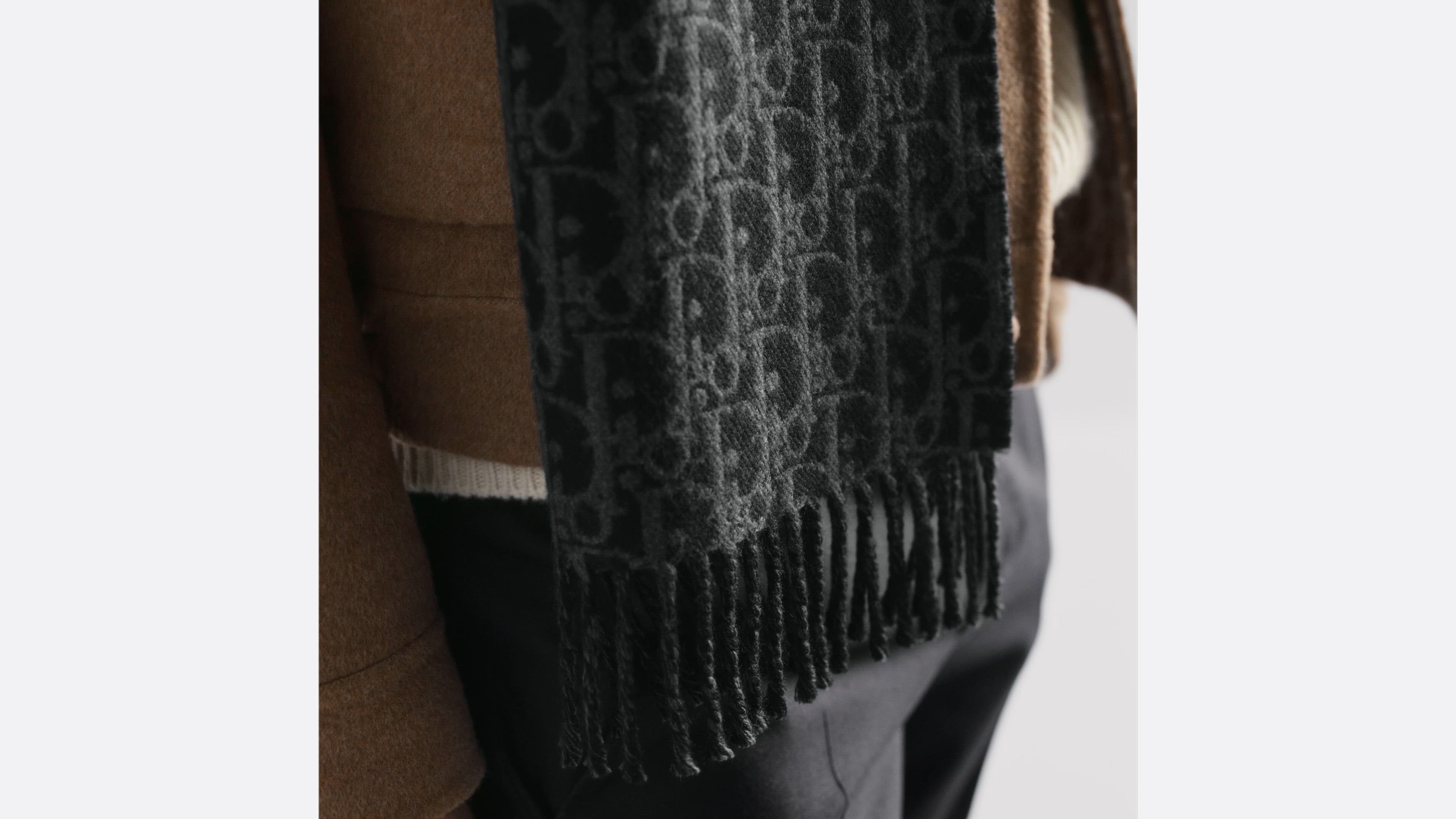 DIOR | ダブルフェース マフラー ディオール オブリーク ウール & カシミヤ