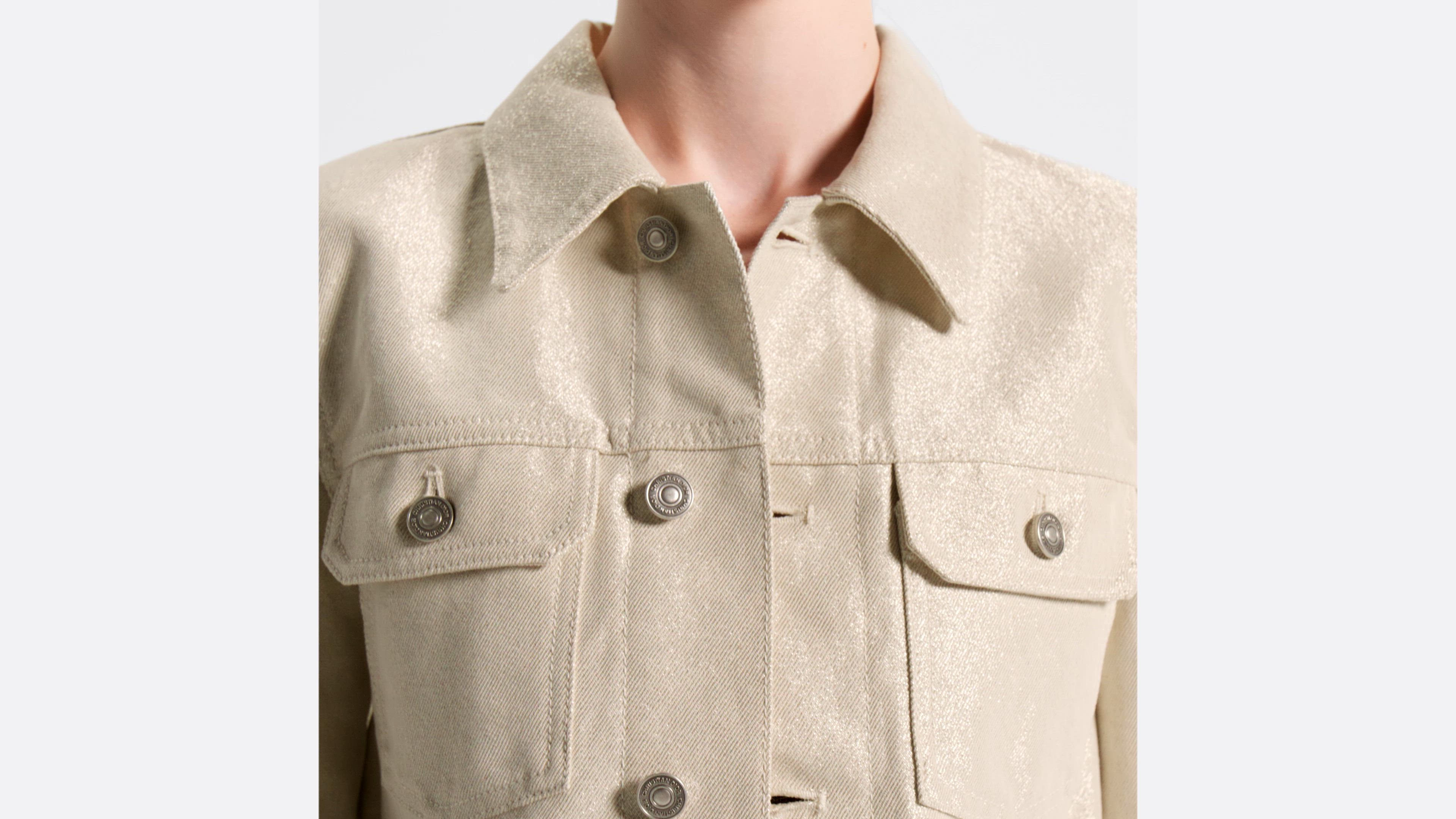 Dior Or Jacket Gold-Tone Cotton-Blend Denim | DIOR