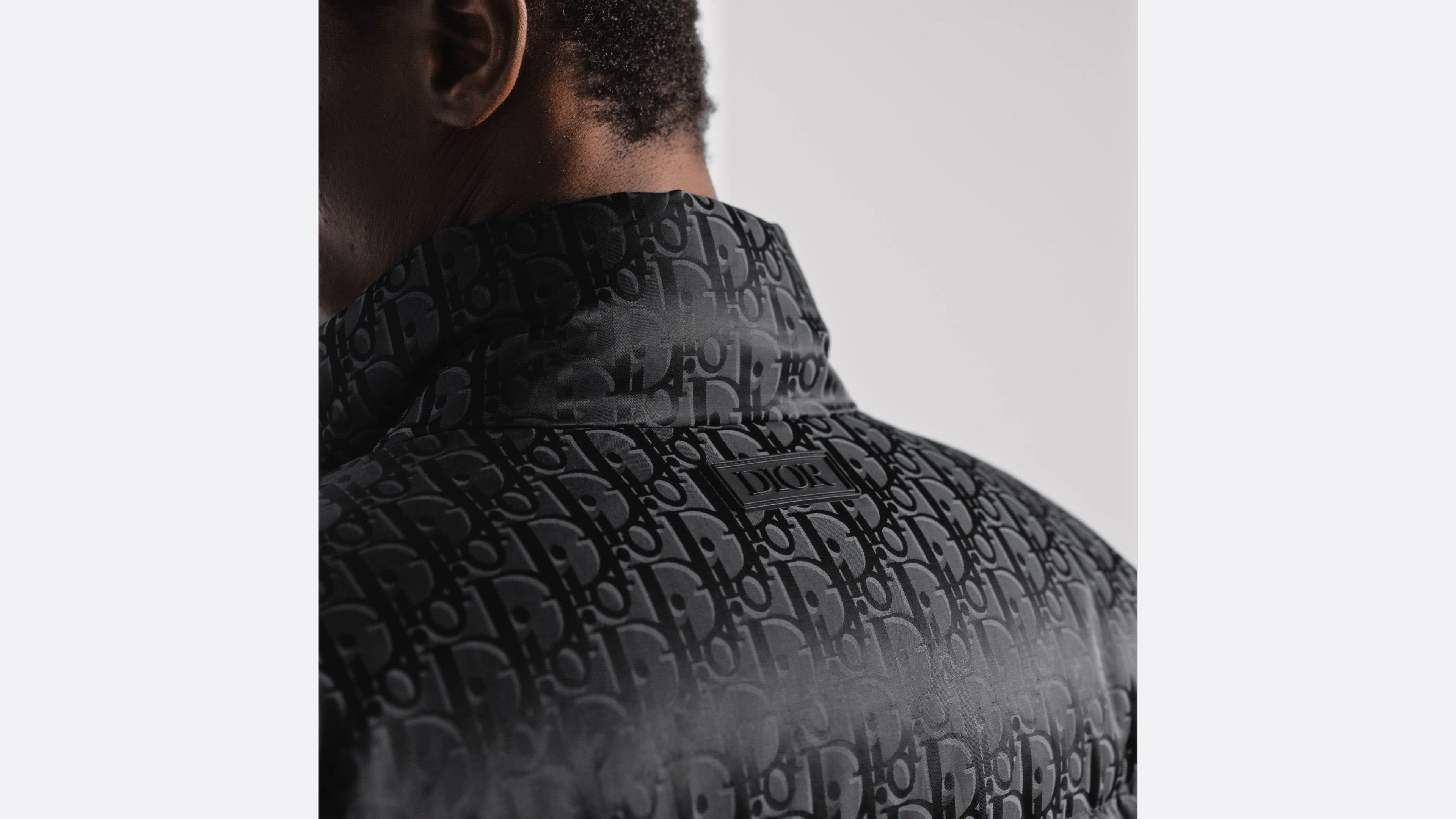 Dior Oblique Down Jacket Black Cotton-Blend Jacquard | DIOR