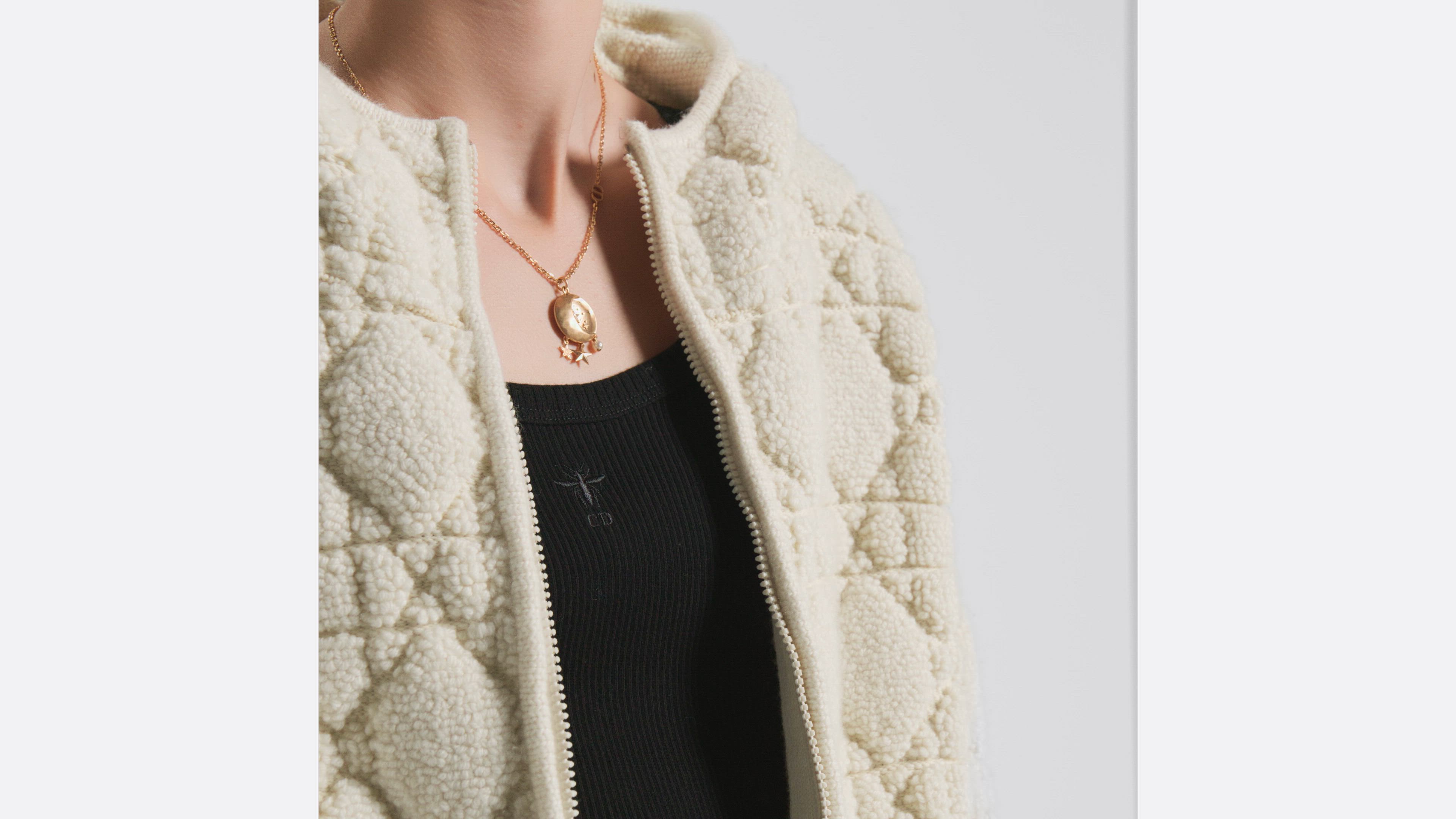 DIOR | ジップカーディガン カナージュ ウール & カシミヤ ブレンド ニット