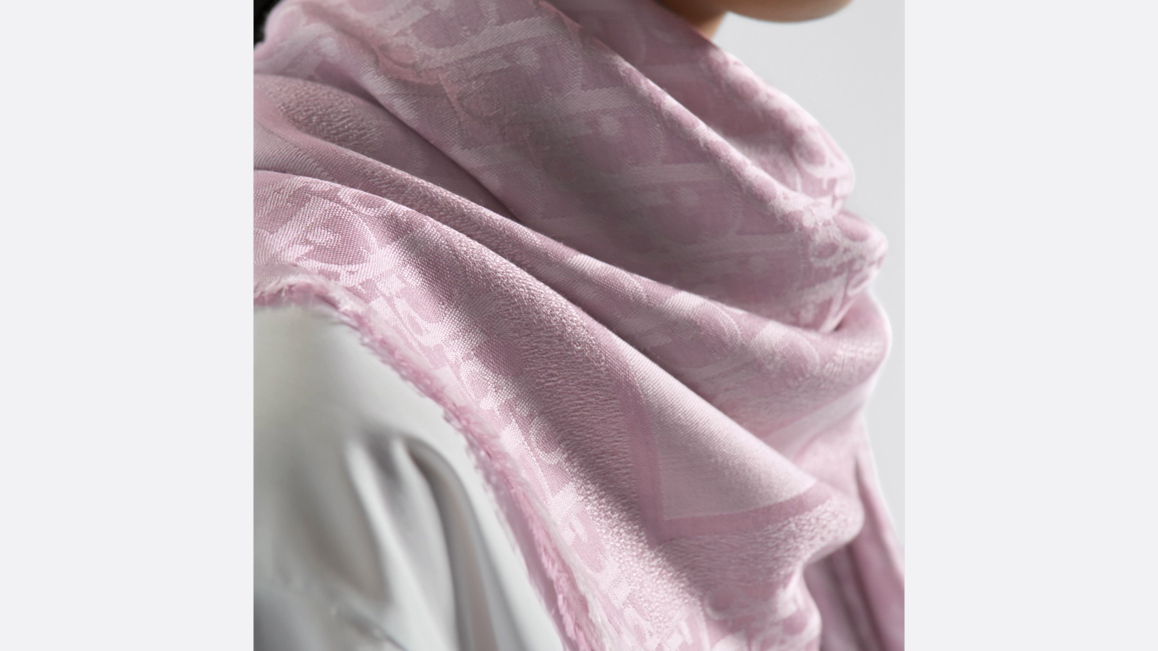 Dior Oblique Shawl Purple Silk, Wool and Cashmere | DIOR