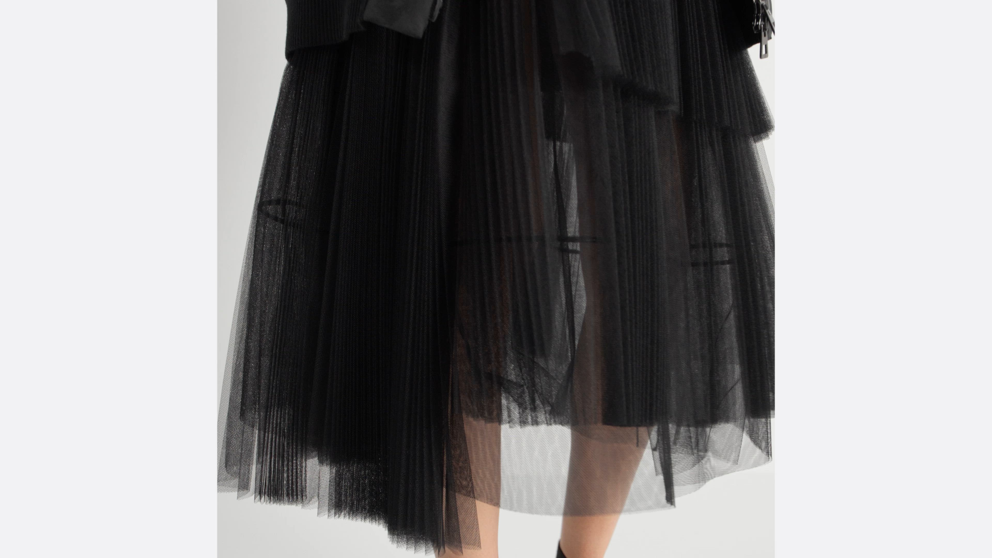 DIOR | アシンメトリー プリーツ ミディスカート チュール