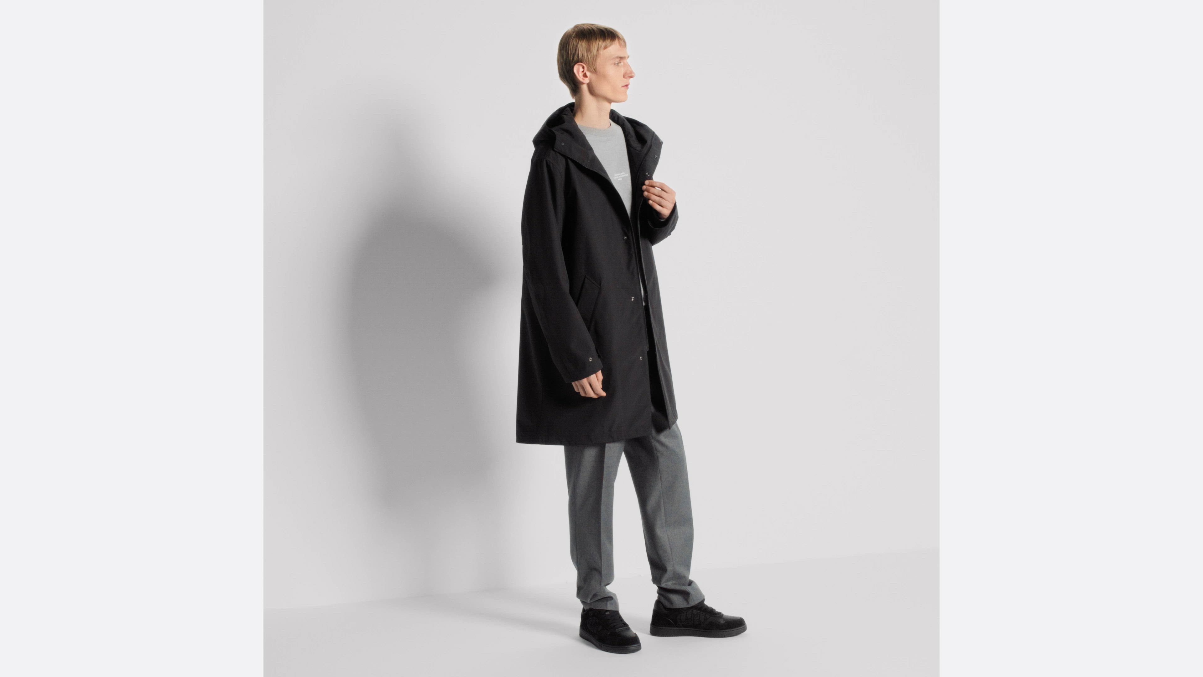 Christian Dior Couture Hooded Parka Black Technical Fabric | DIOR