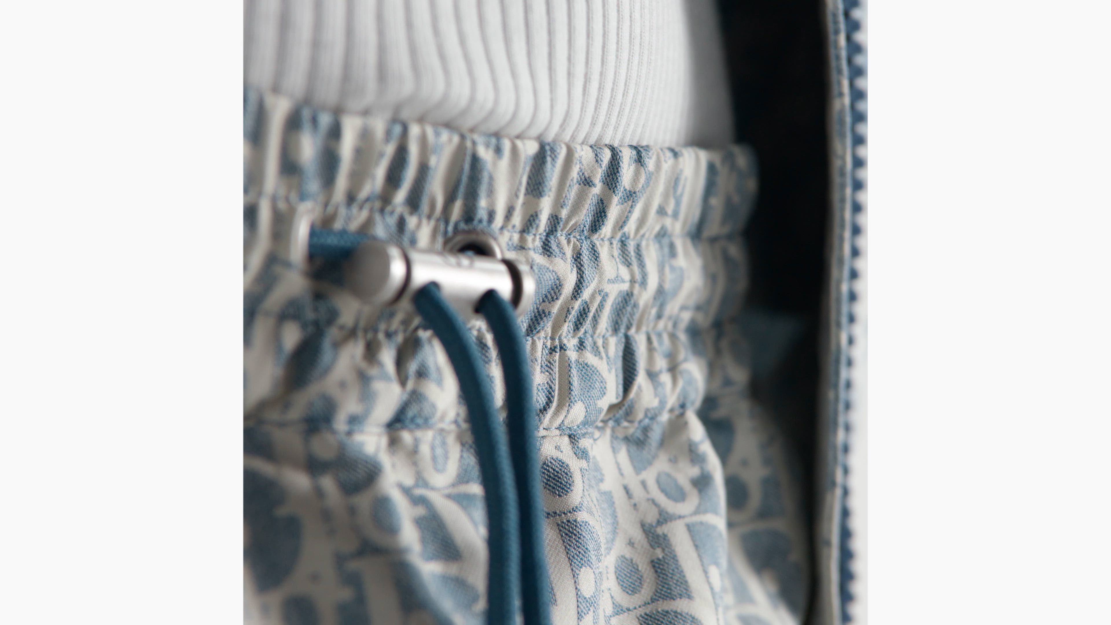 Dioriviera Flared Pants Blue and White Dior Oblique Jacquard