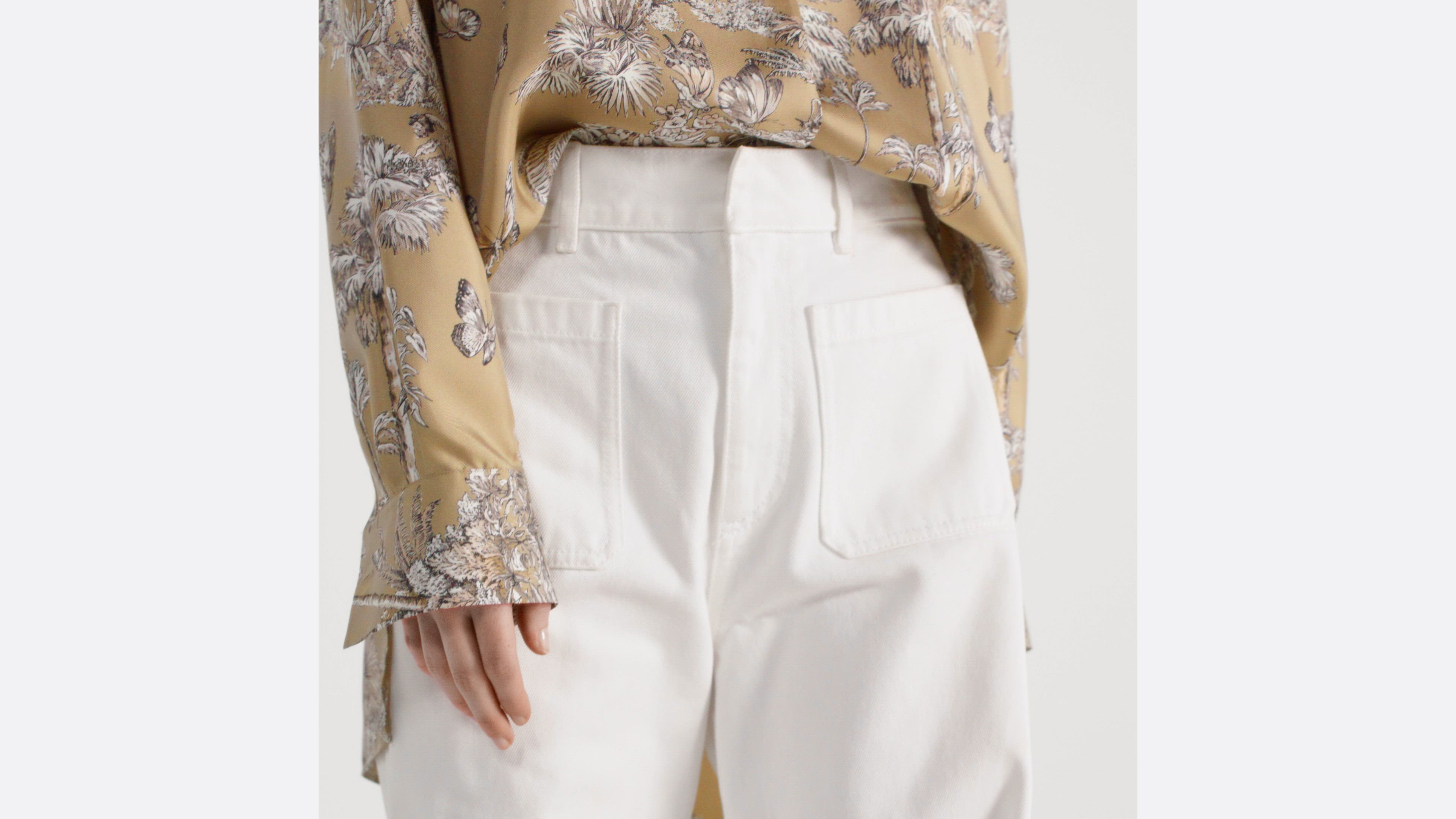 Flared Jeans White Cotton Denim | DIOR FI