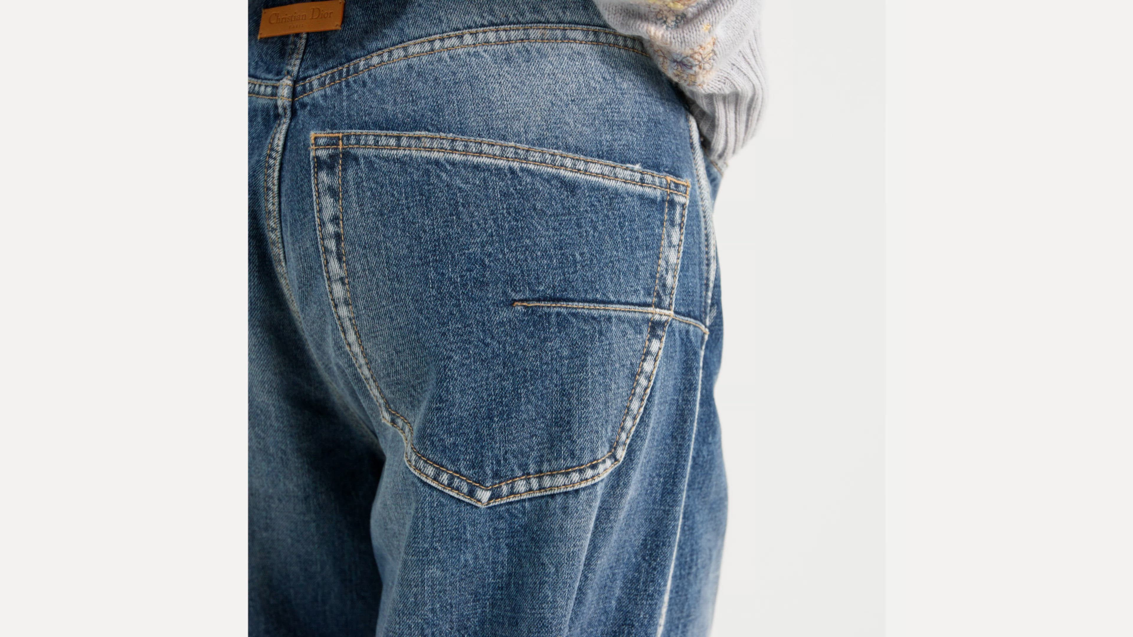 Flared Jeans Blue Stonewashed Cotton Denim | DIOR