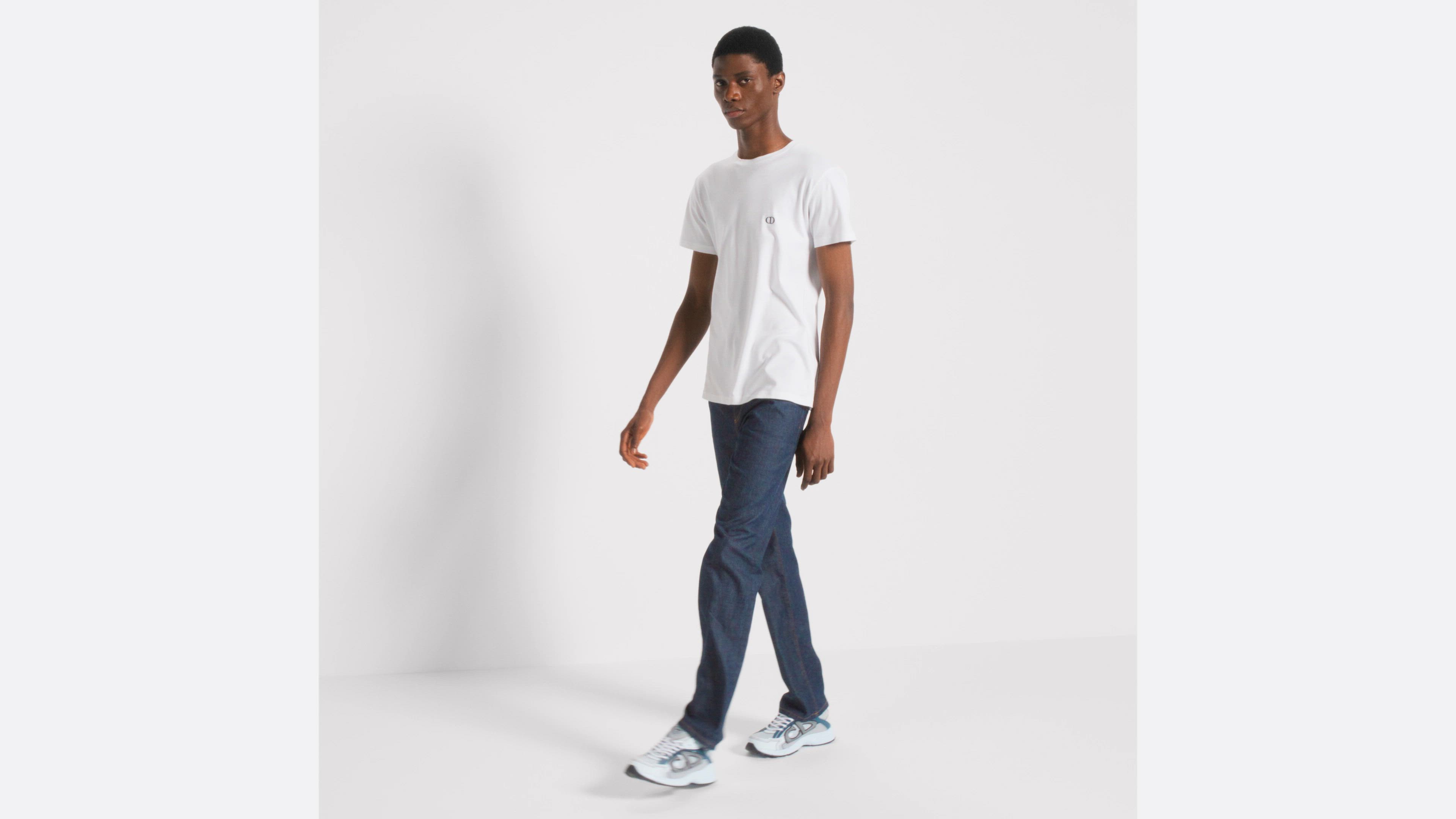 CD Icon T-Shirt, Fitted Silhouette White Cotton Jersey | DIOR