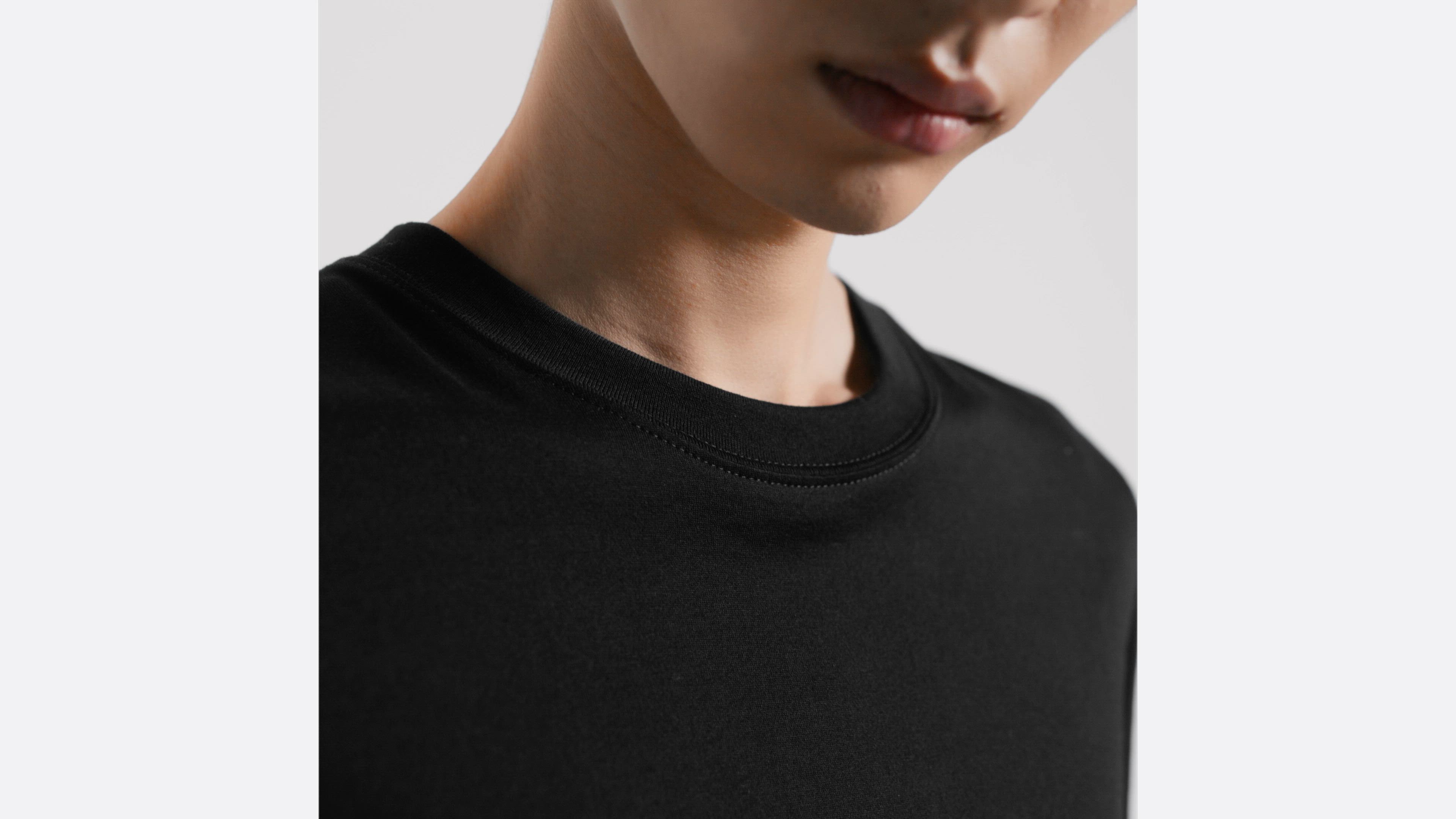 Dior Montaigne T-Shirt, Regular Fit Black Mercerized Cotton Jersey