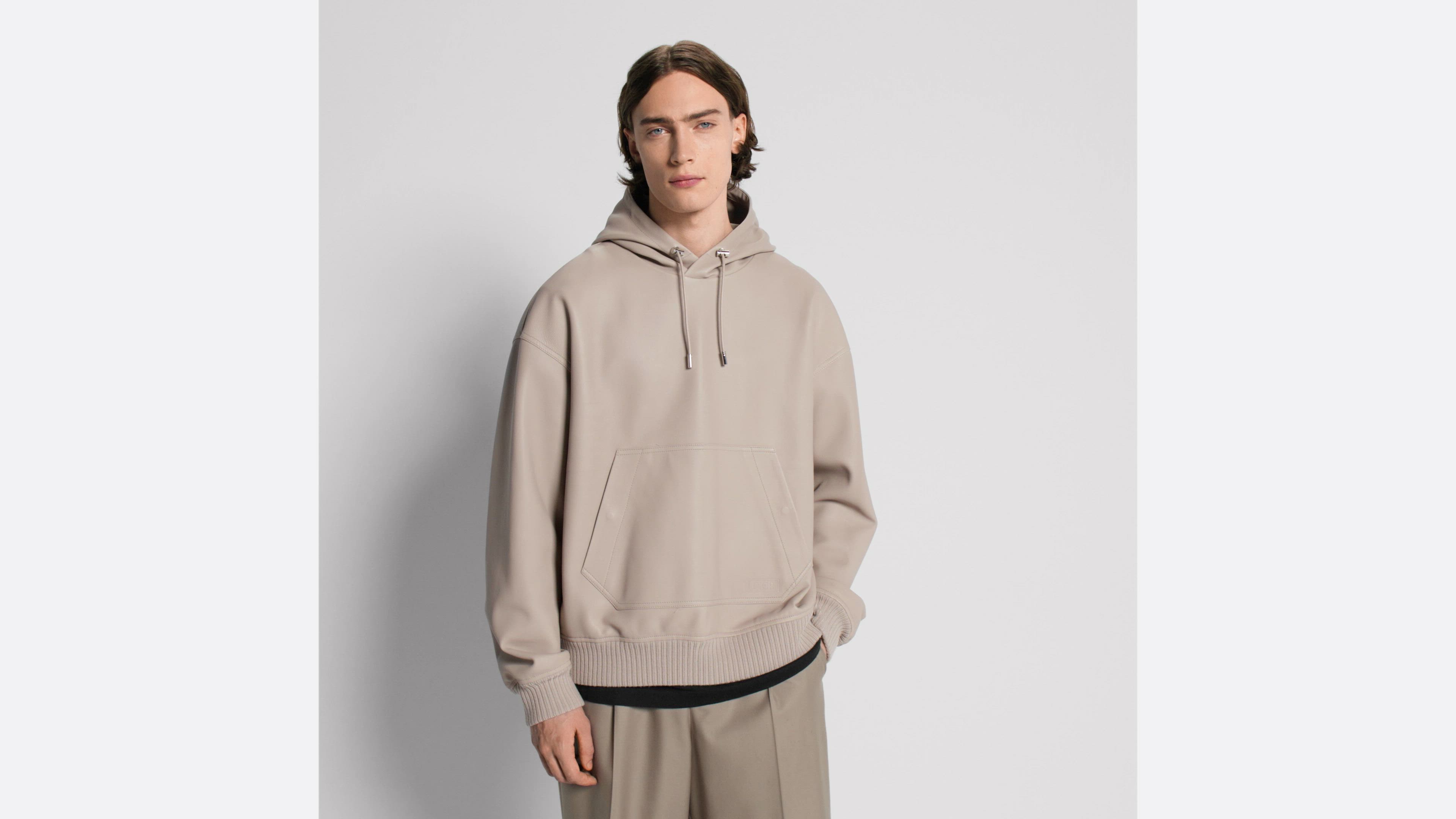 Dior Icons Hooded Blouson Jacket Beige Smooth Calfskin | DIOR