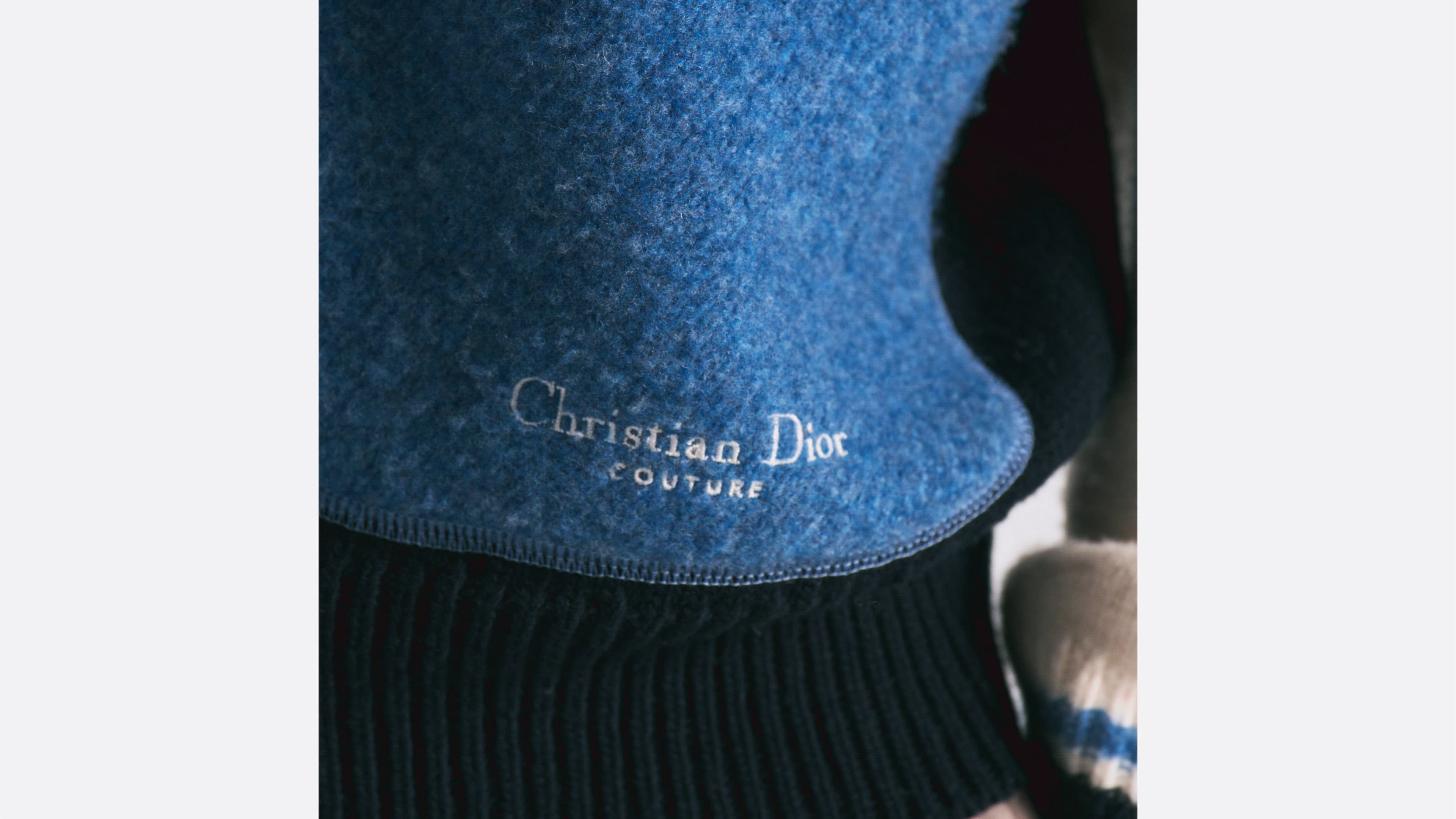 Christian Dior Couture Lily of the Valley Varsity Cardigan Blue