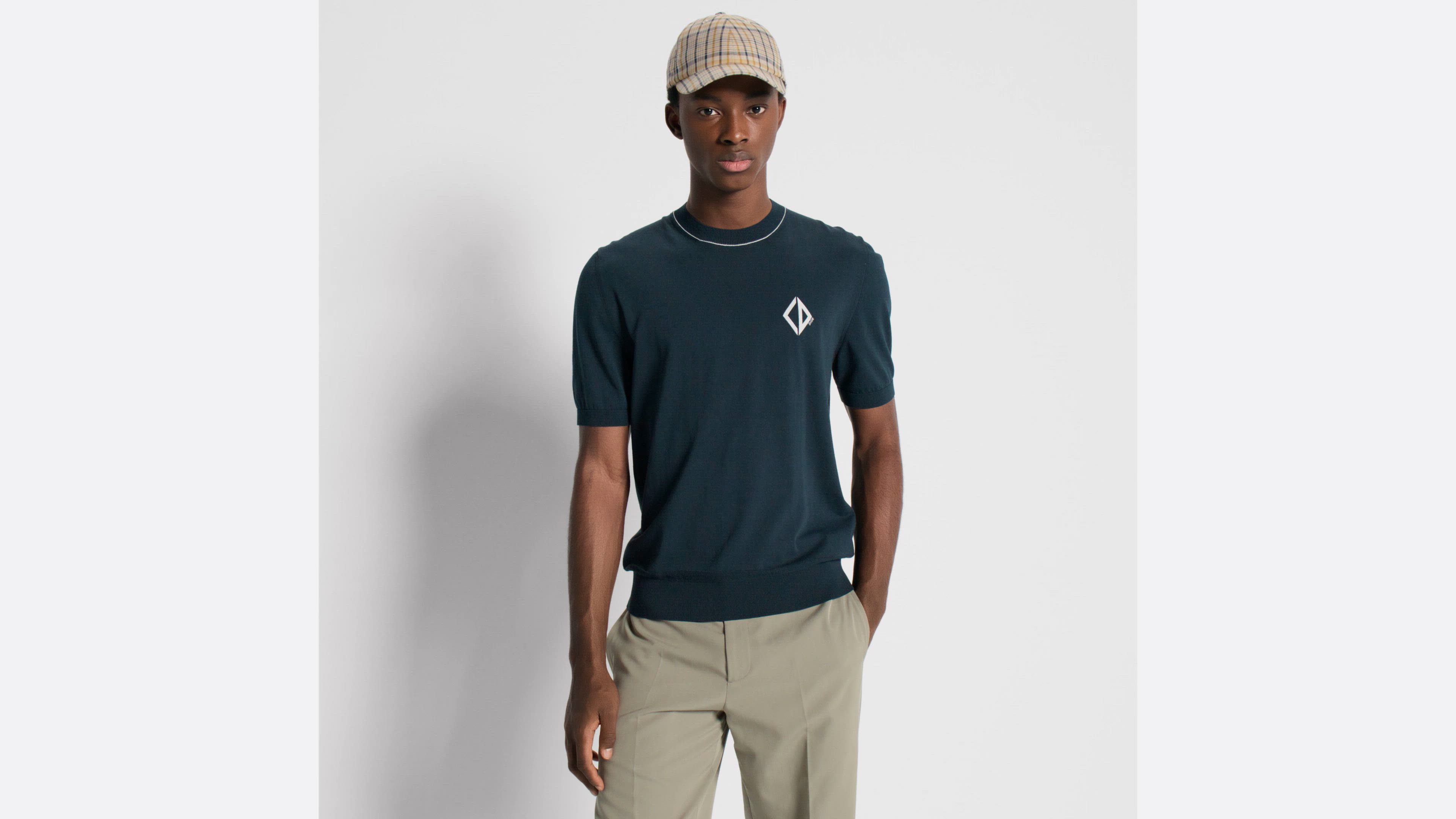 DIOR CD diamond柄　シルク100%シャツ　ダークグレー系 DIOR CD diamond柄 シルク100%シャツ ダークグレー系 DIOR CD diamond