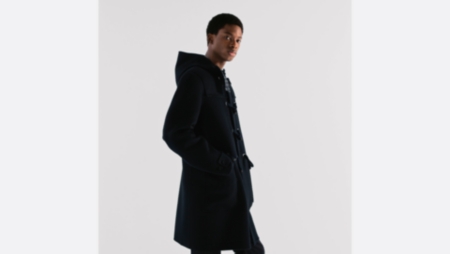 Dior Icons Duffle Coat Blue Double-Sided Virgin Wool and Cashmere
