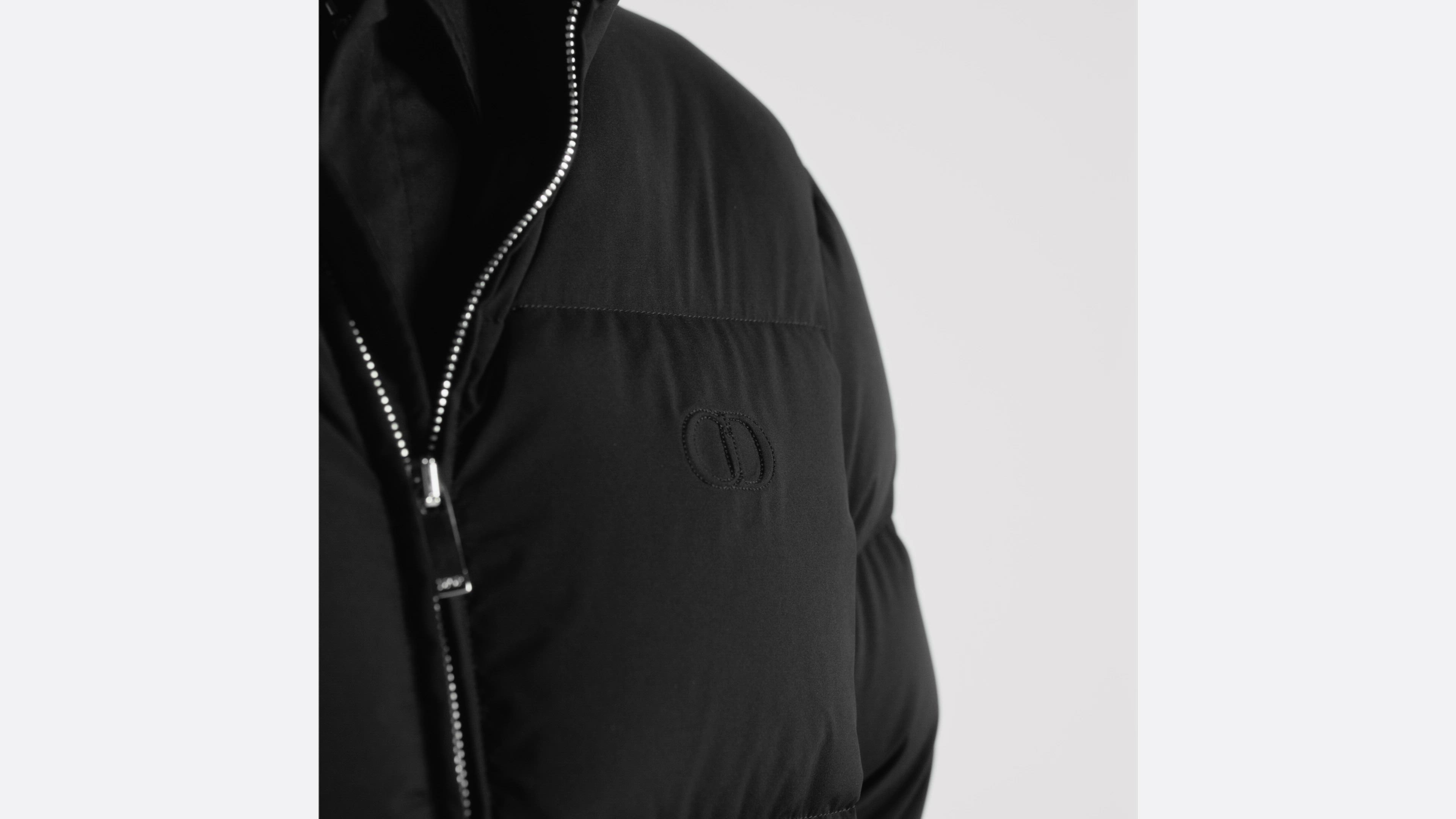 CD Icon Down Jacket Black Technical Fabric | DIOR