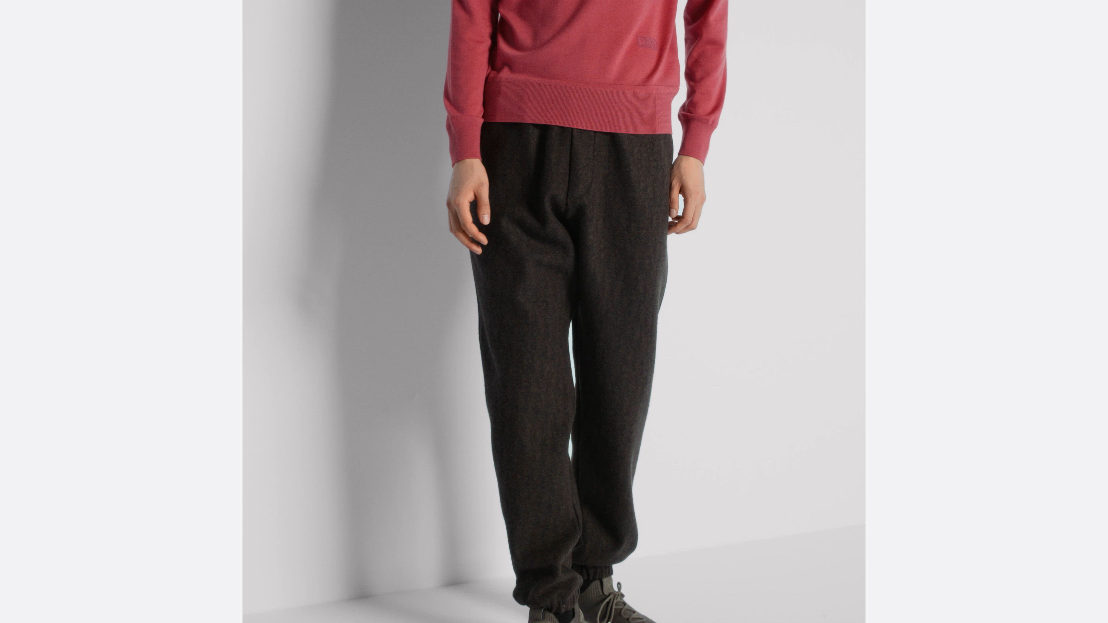 Dior Icons Track Pants Brown Cashmere and Wool Jacquard | DIOR