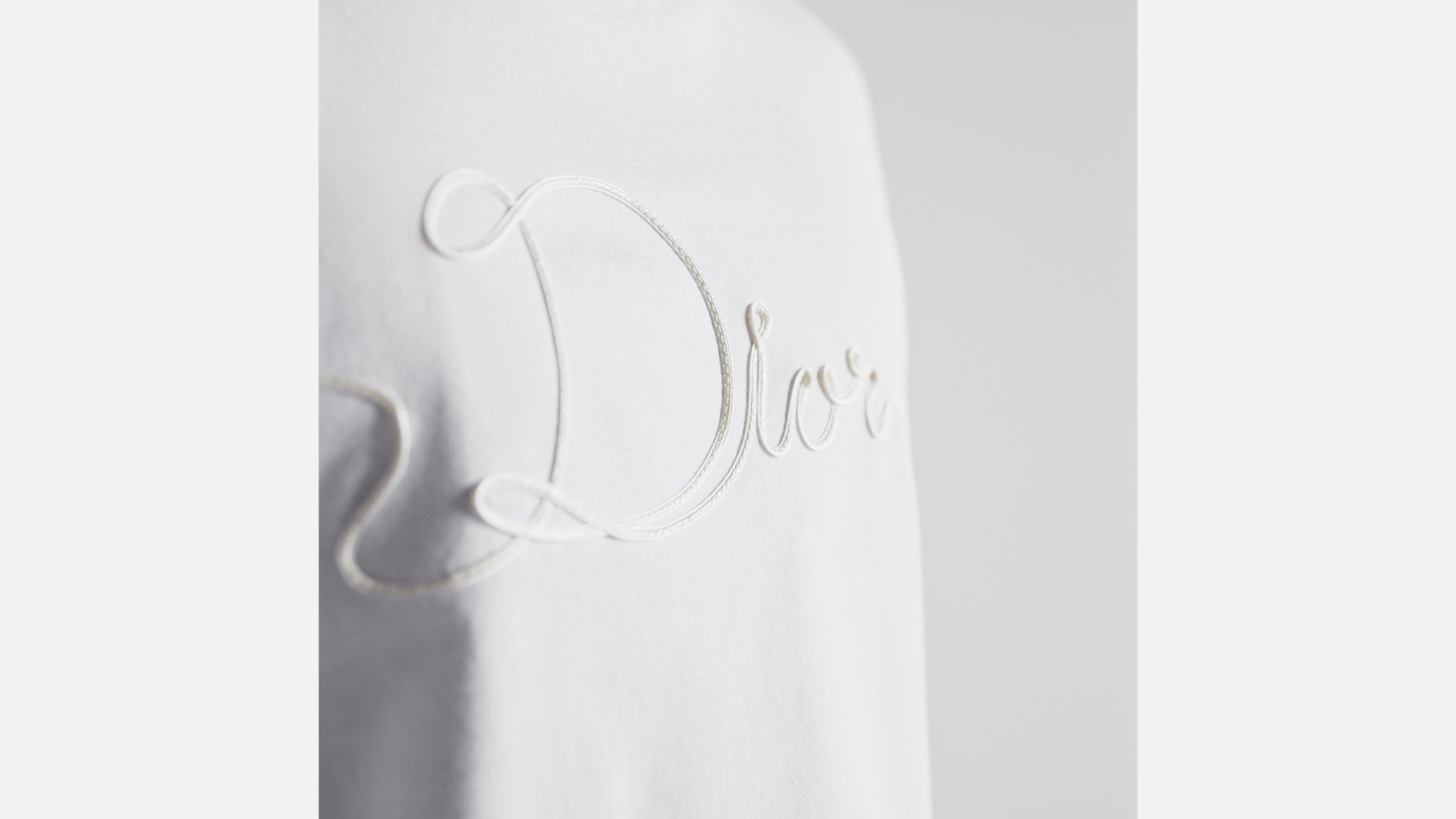 Dior Ribbon T-Shirt, Regular Fit White Cotton Jersey | DIOR