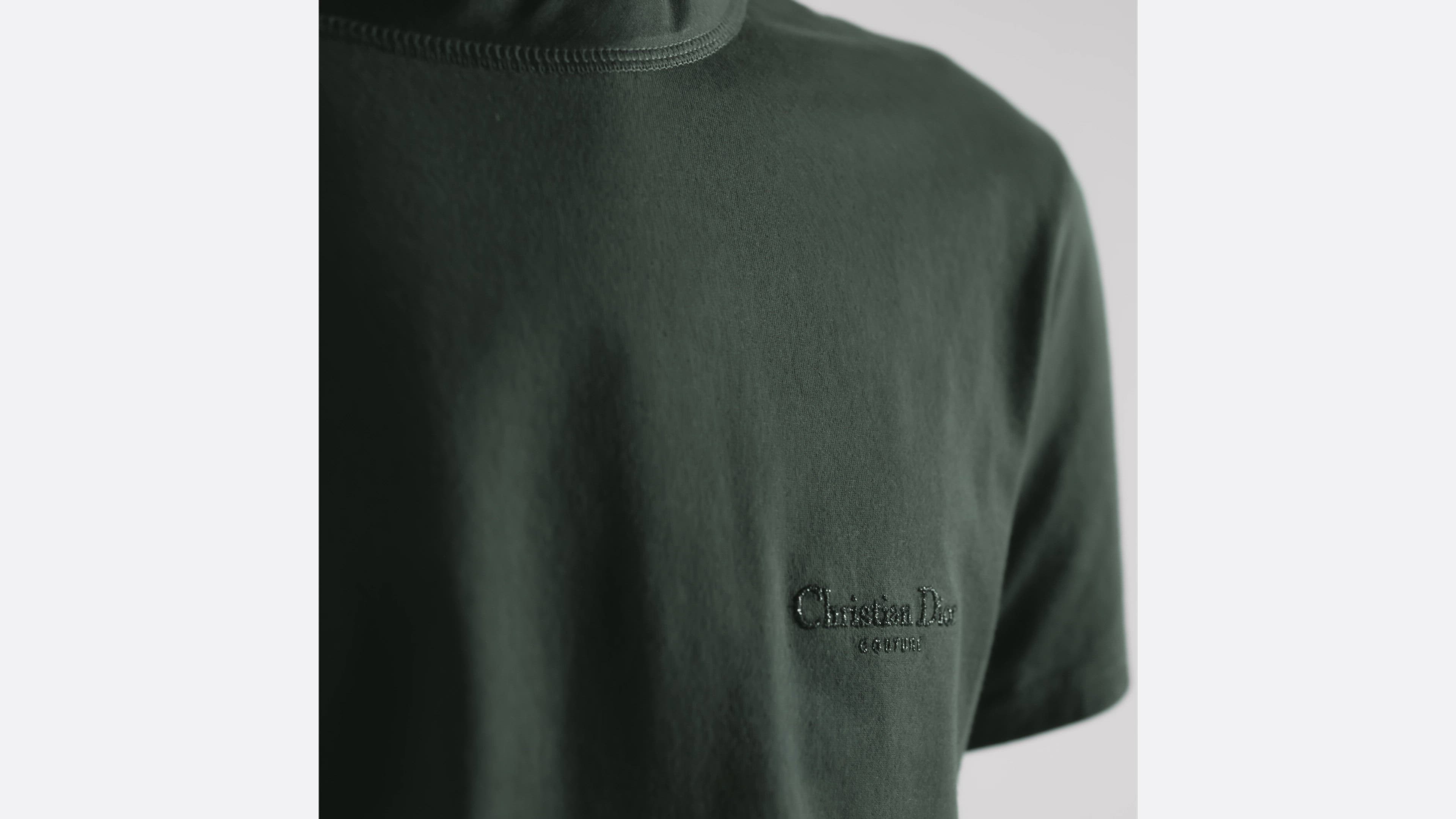 Christian Dior Couture T-Shirt, Regular Fit Gray Cotton Jersey | DIOR