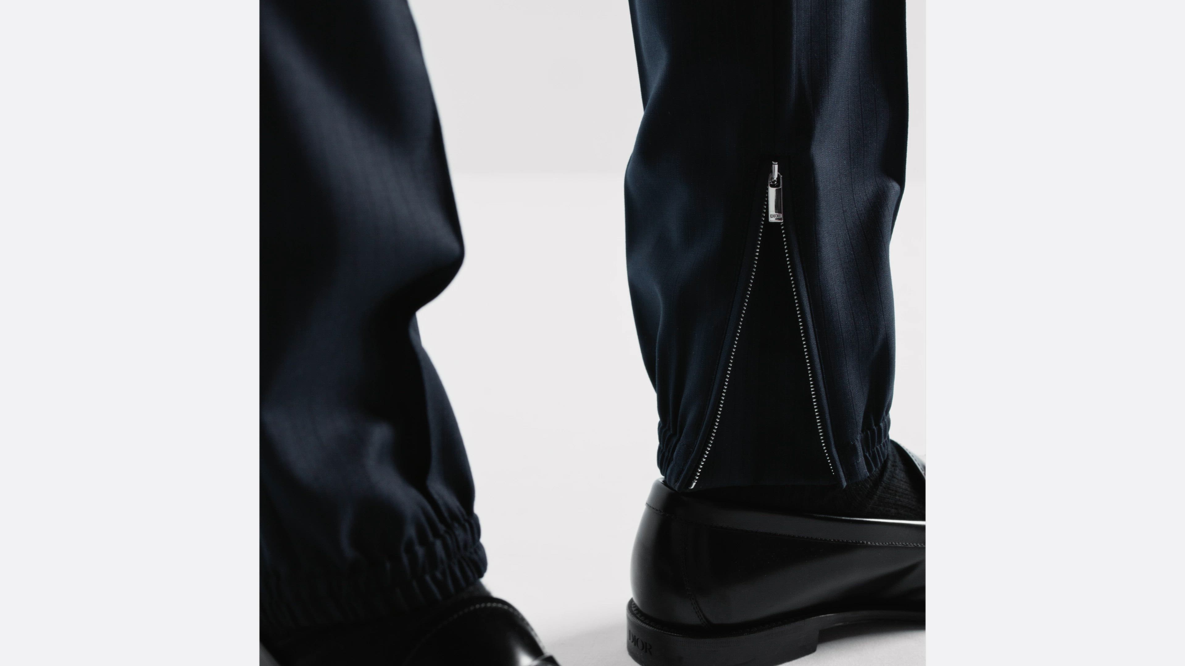 Tailored Track Pants Striped Blue Wool | DIOR